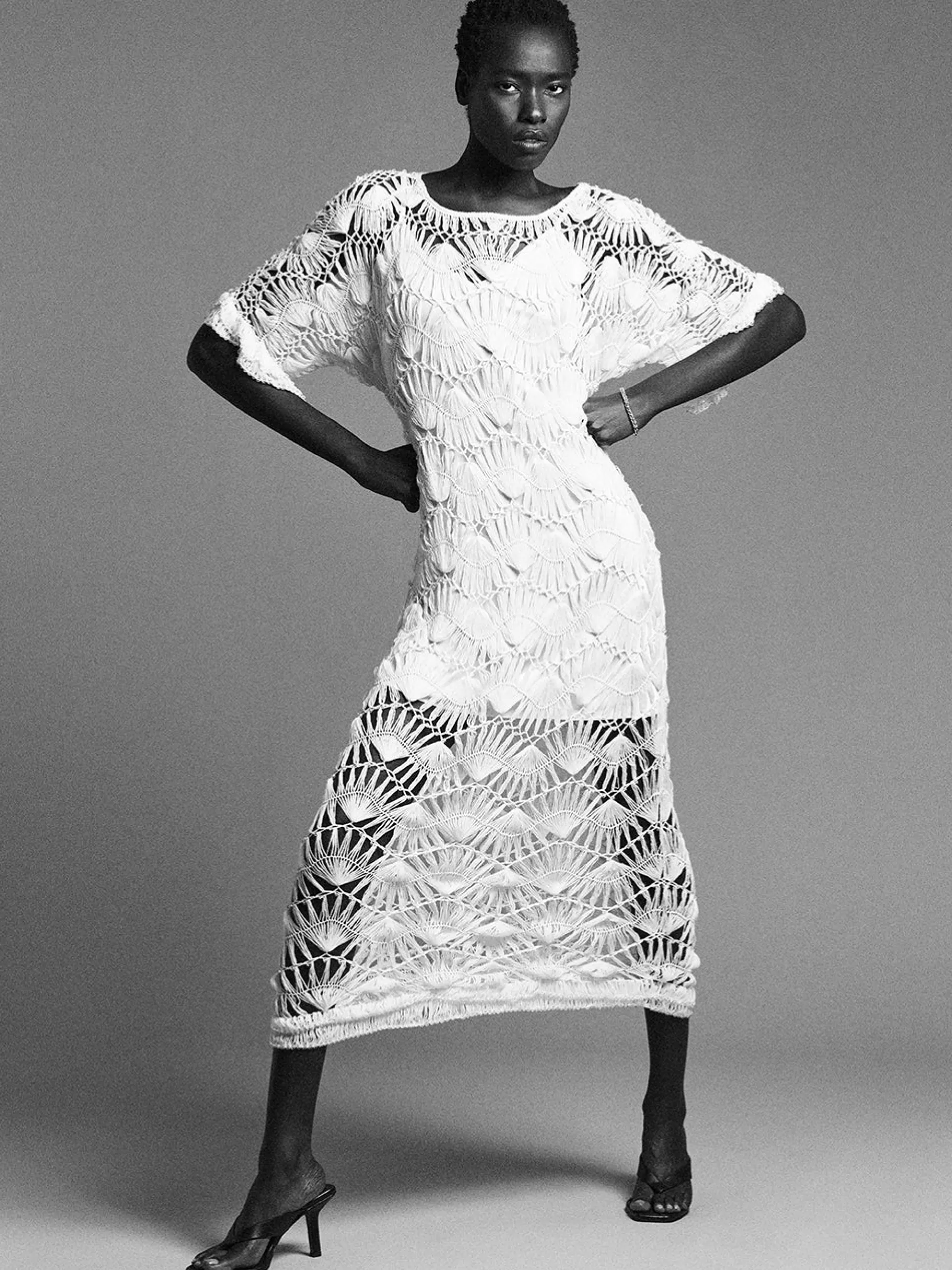 Dresses & Jumpsuits*FRAME Beaded Crochet Dress in Off White Offwhite