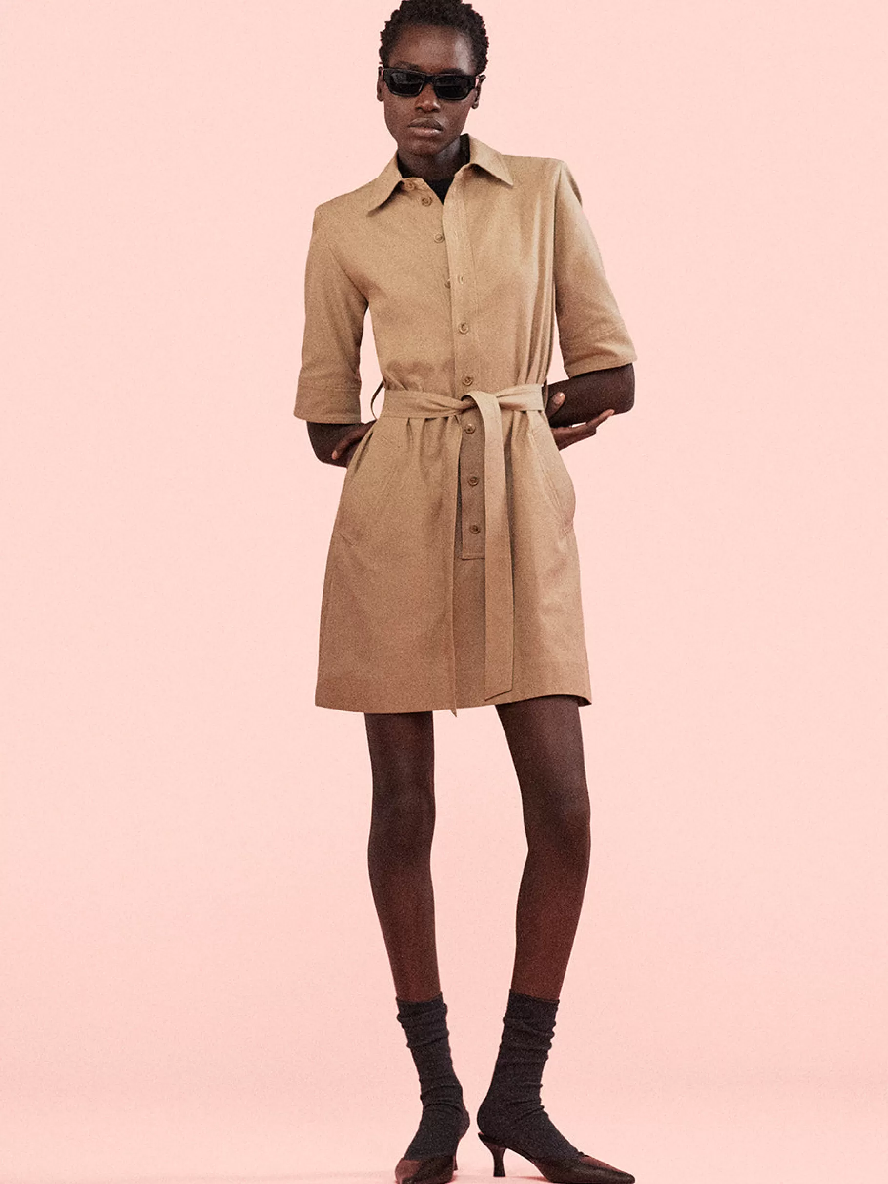 Dresses & Jumpsuits*FRAME Belted Trench Dress in Khaki