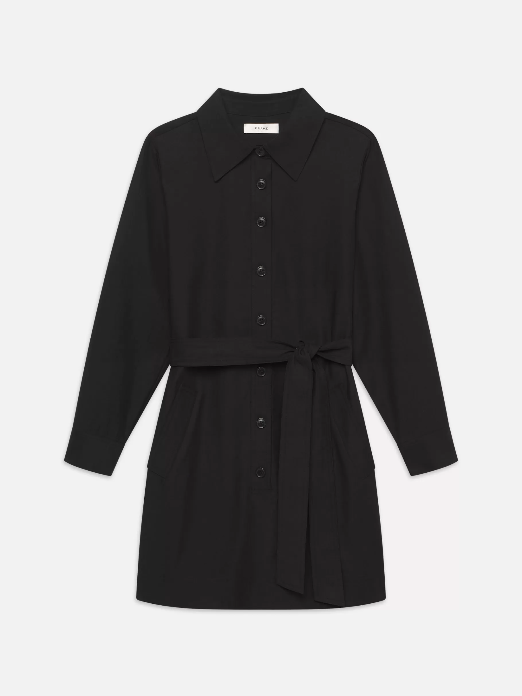 Dresses & Jumpsuits*FRAME Belted Trench Long Sleeve Dress in Black