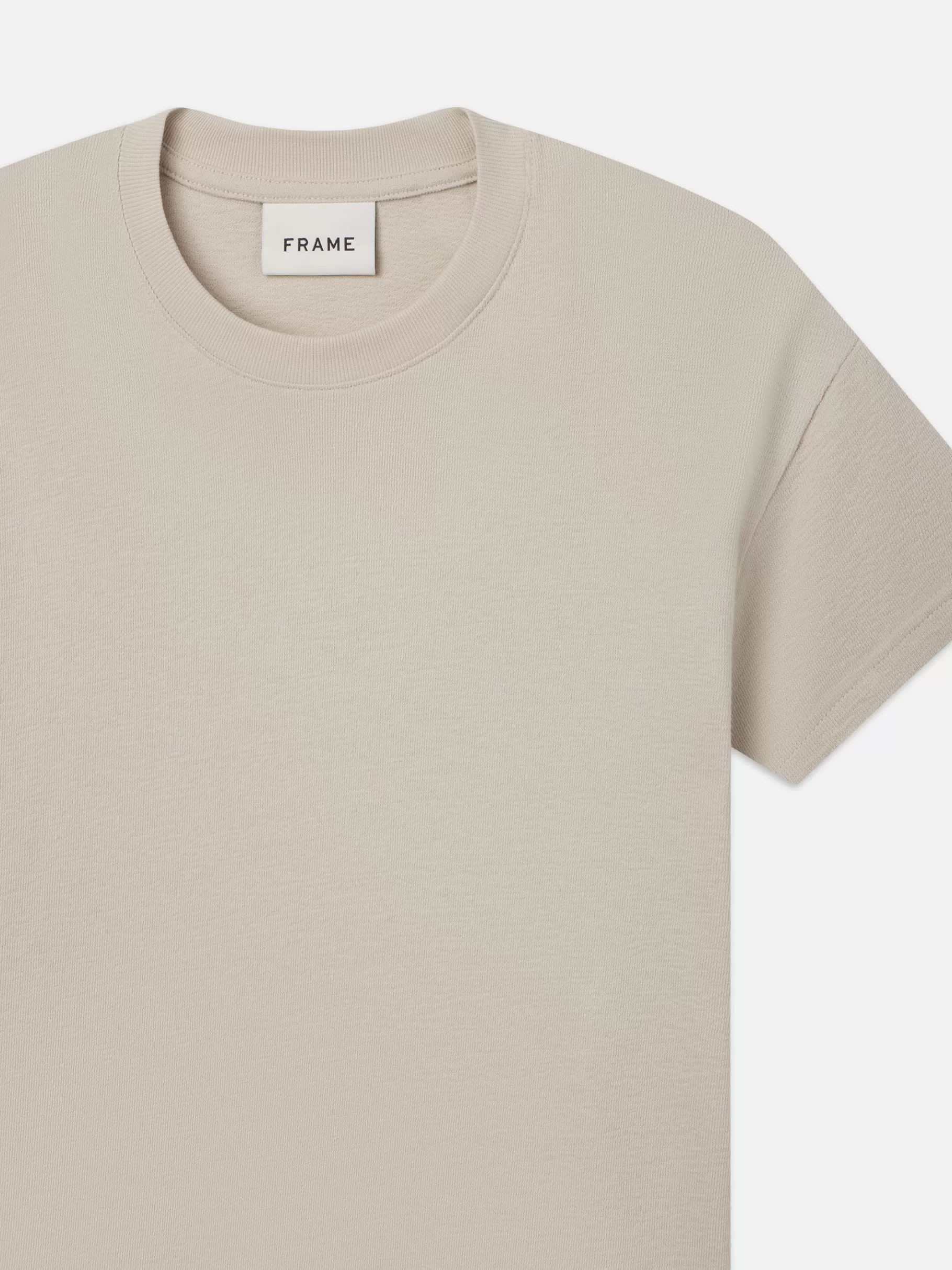 Tees & Polos*FRAME Boxy Textured Tee in Off White Offwhite