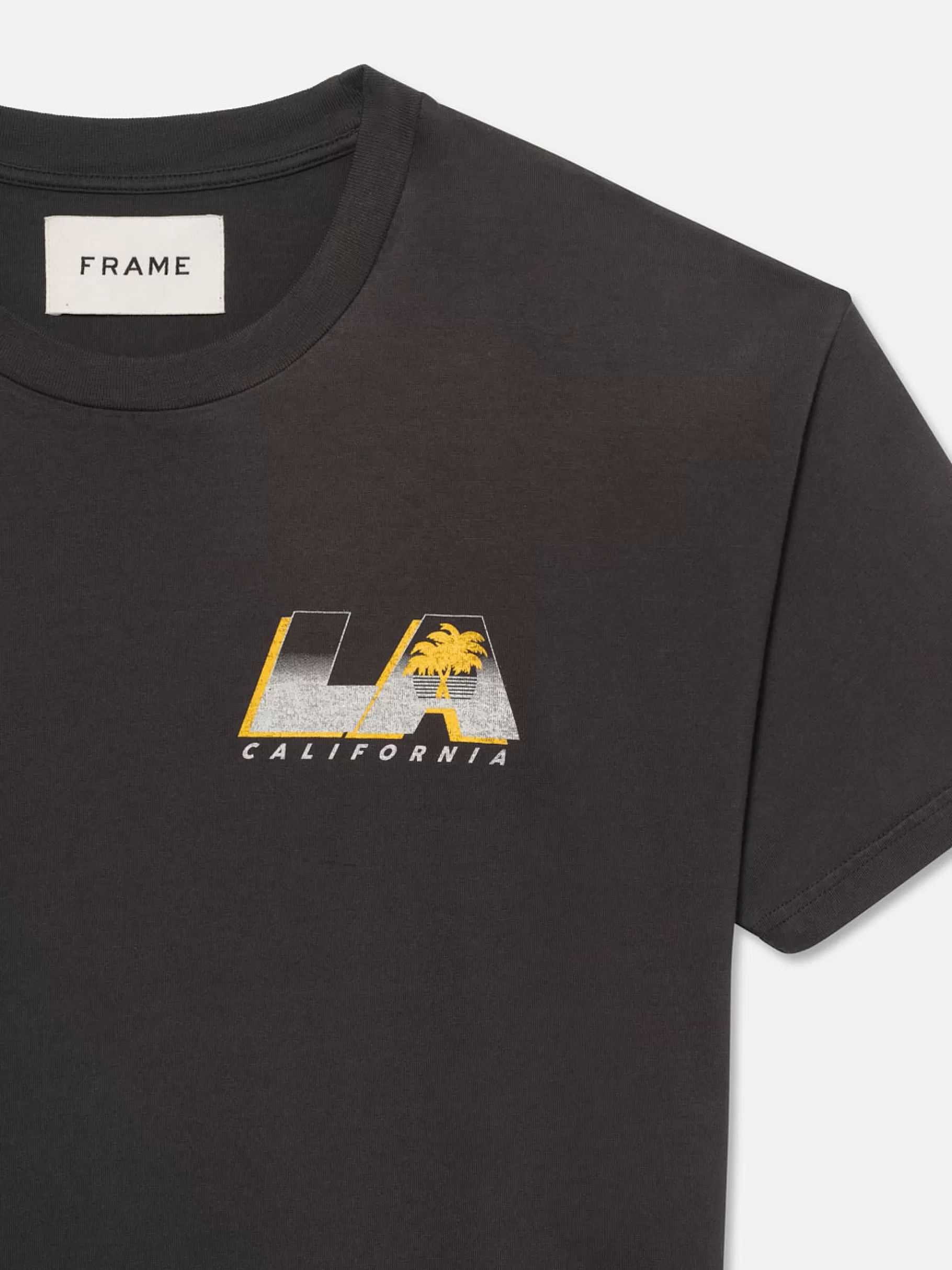 Tees & Polos*FRAME Boxy Vintage Print Tee in Washed Black Washedblack