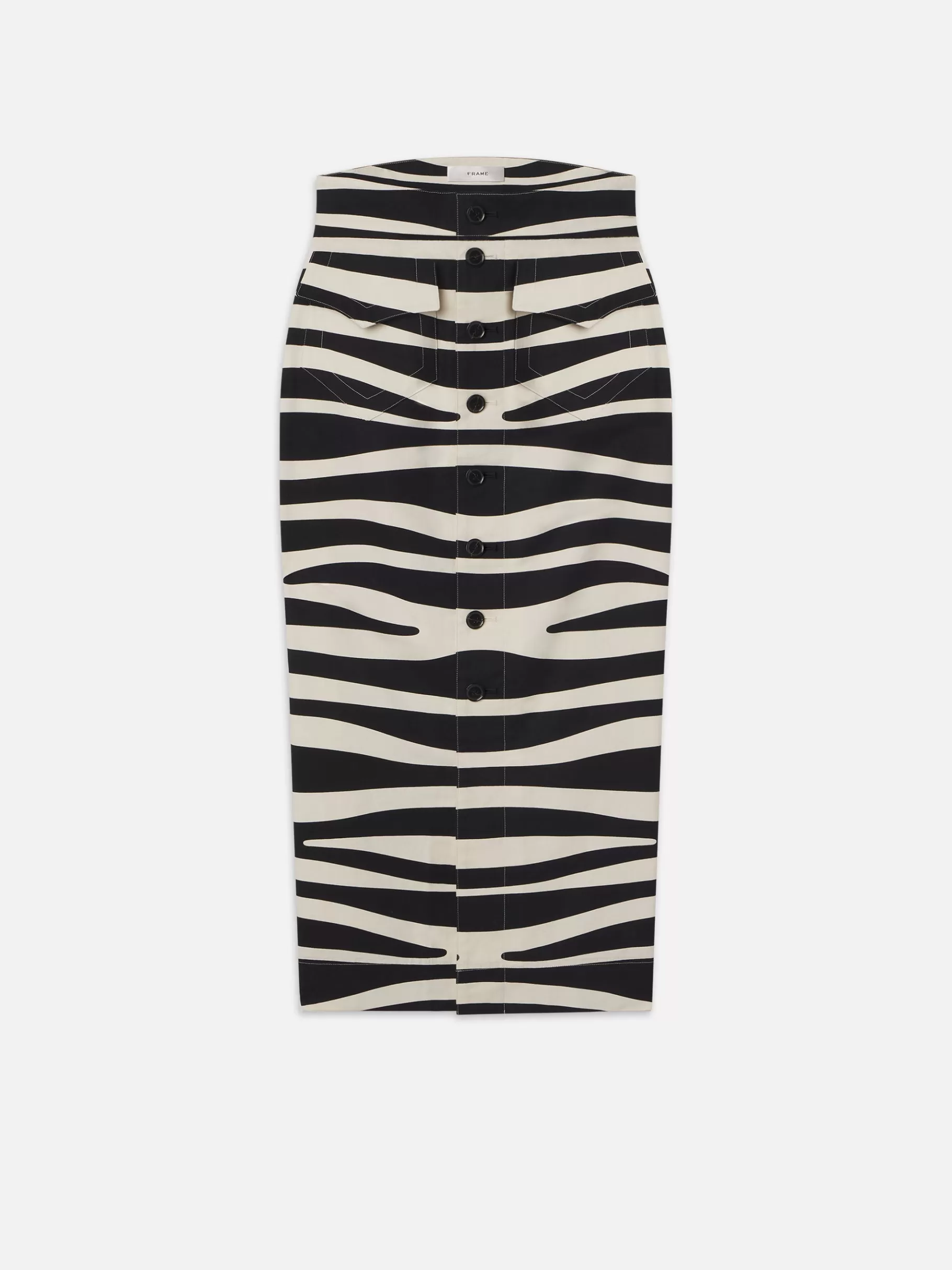 Skirts & Shorts*FRAME Button Front Skirt in Black Multi Blackmulti