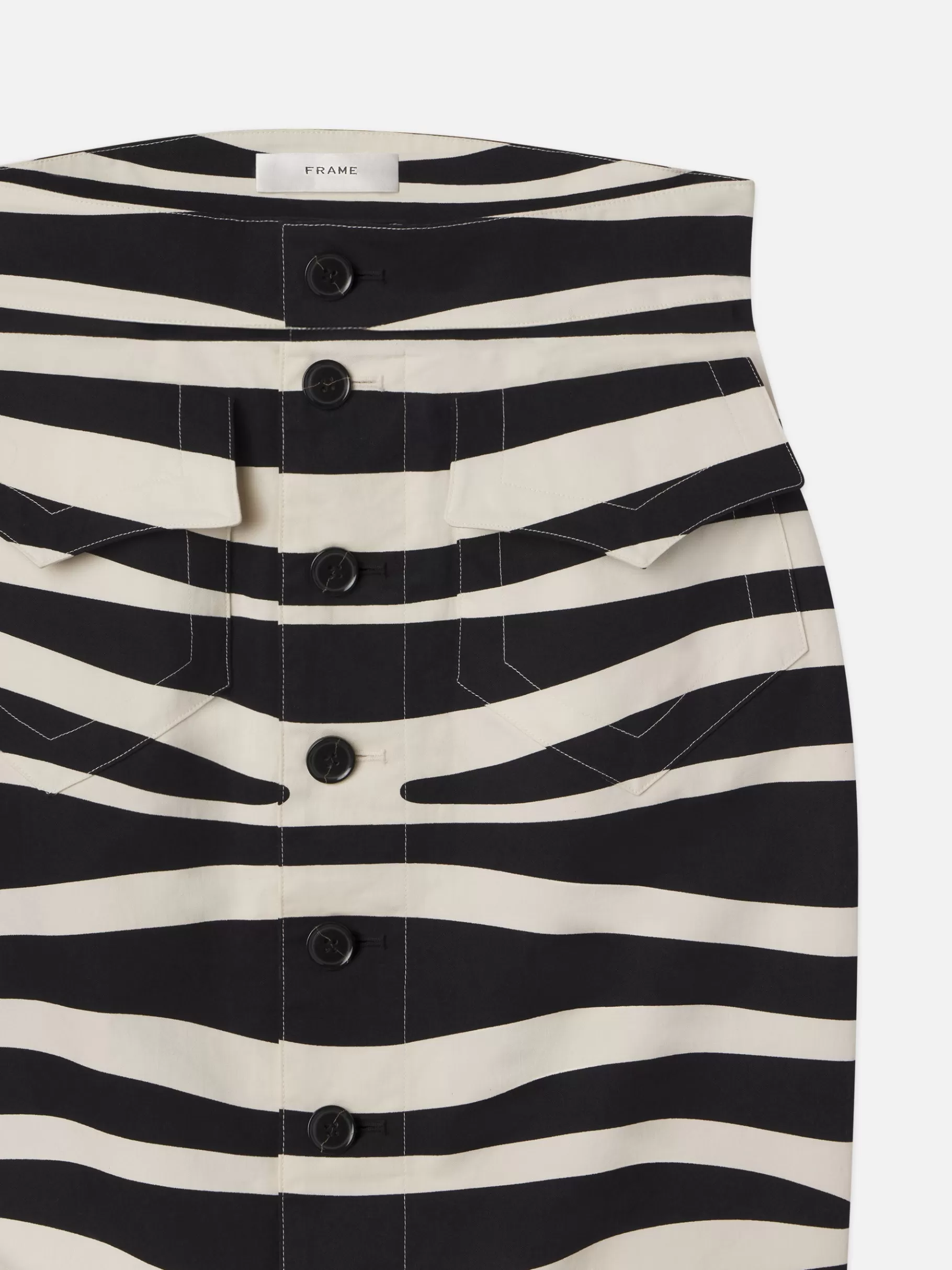 Skirts & Shorts*FRAME Button Front Skirt in Black Multi Blackmulti