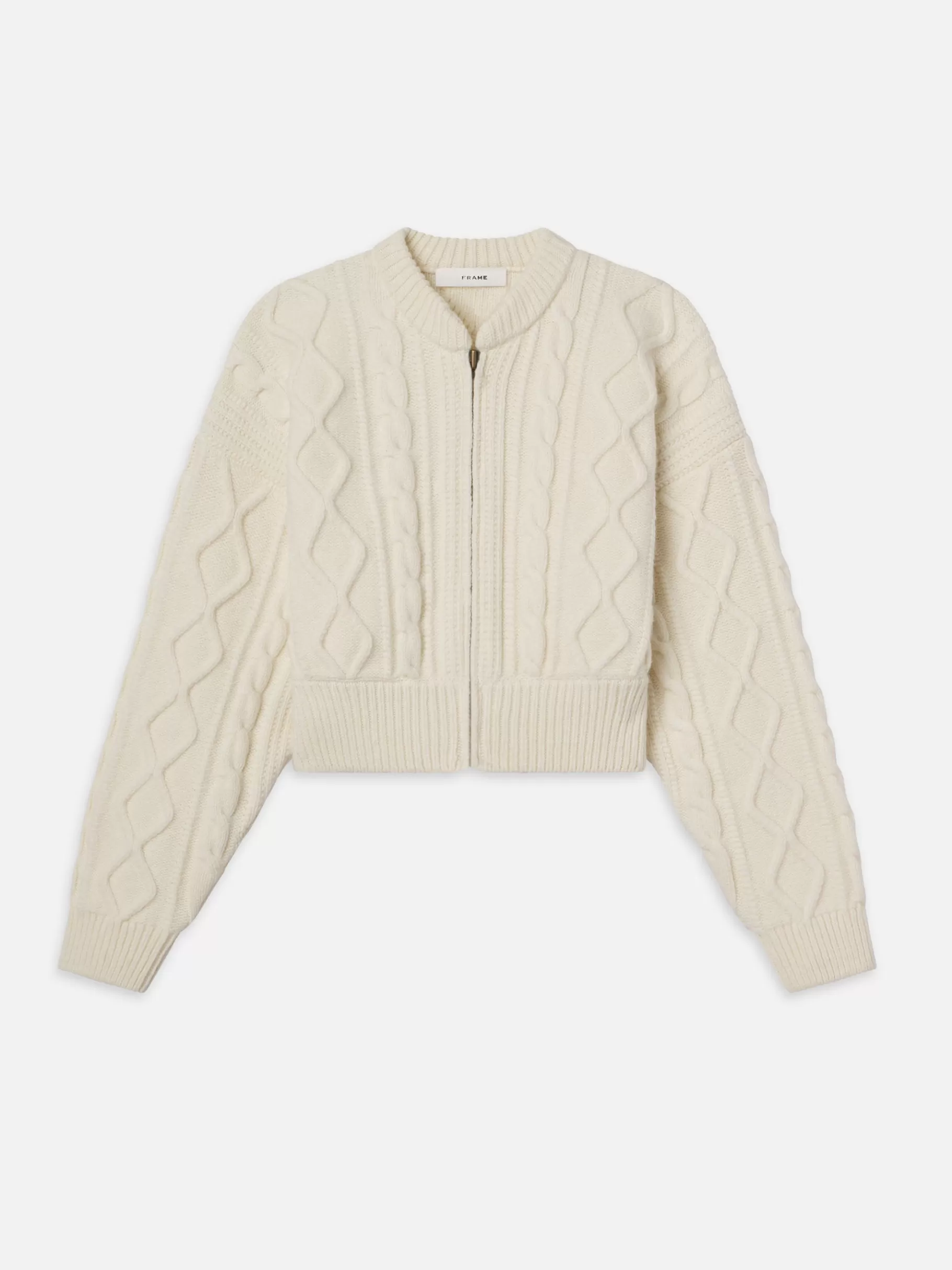 Sweaters*FRAME Cable Cardi in Cream