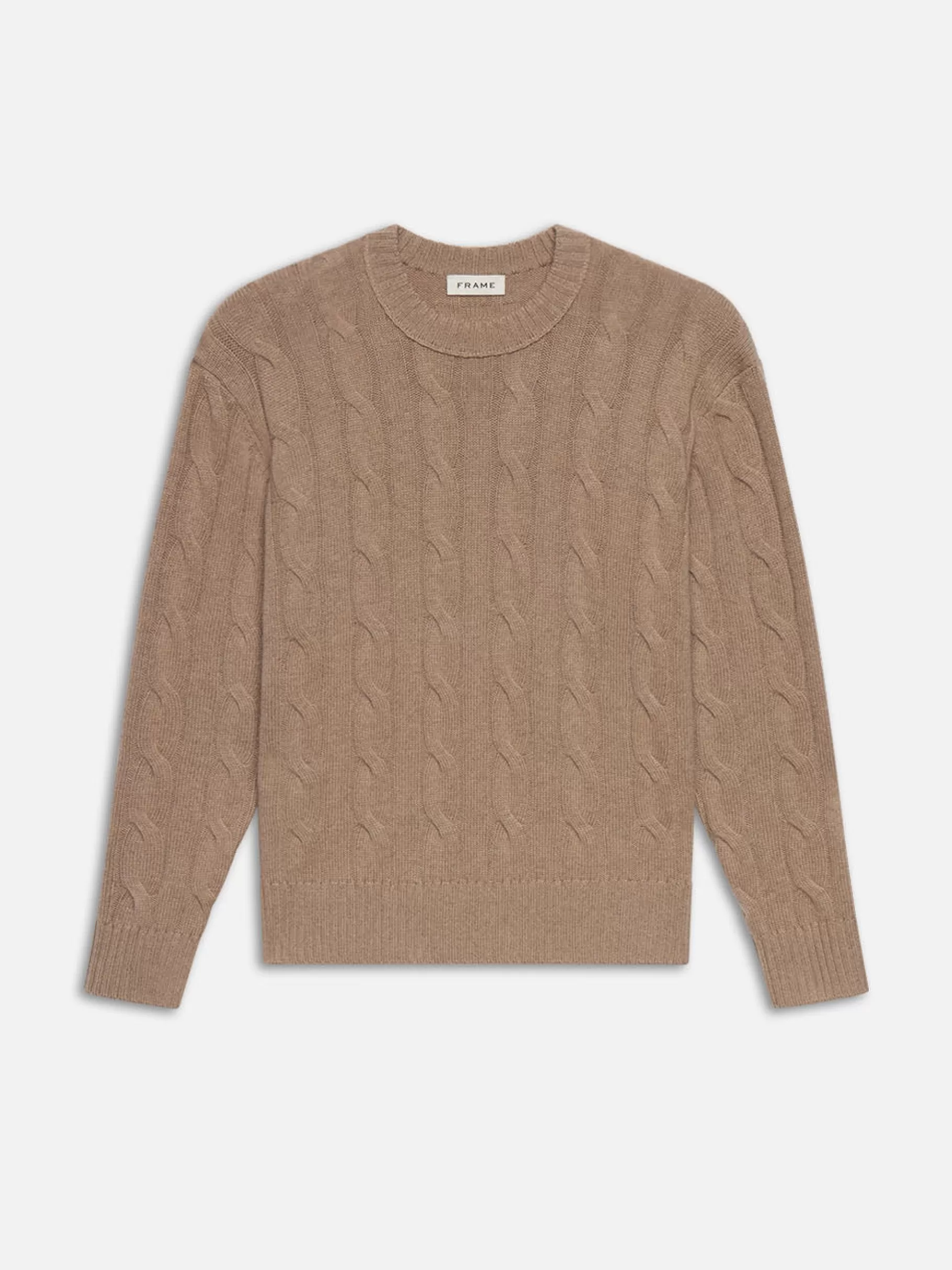 Sweaters & Hoodies*FRAME Cashmere Cable Crewneck in Light Brown Lightbrown