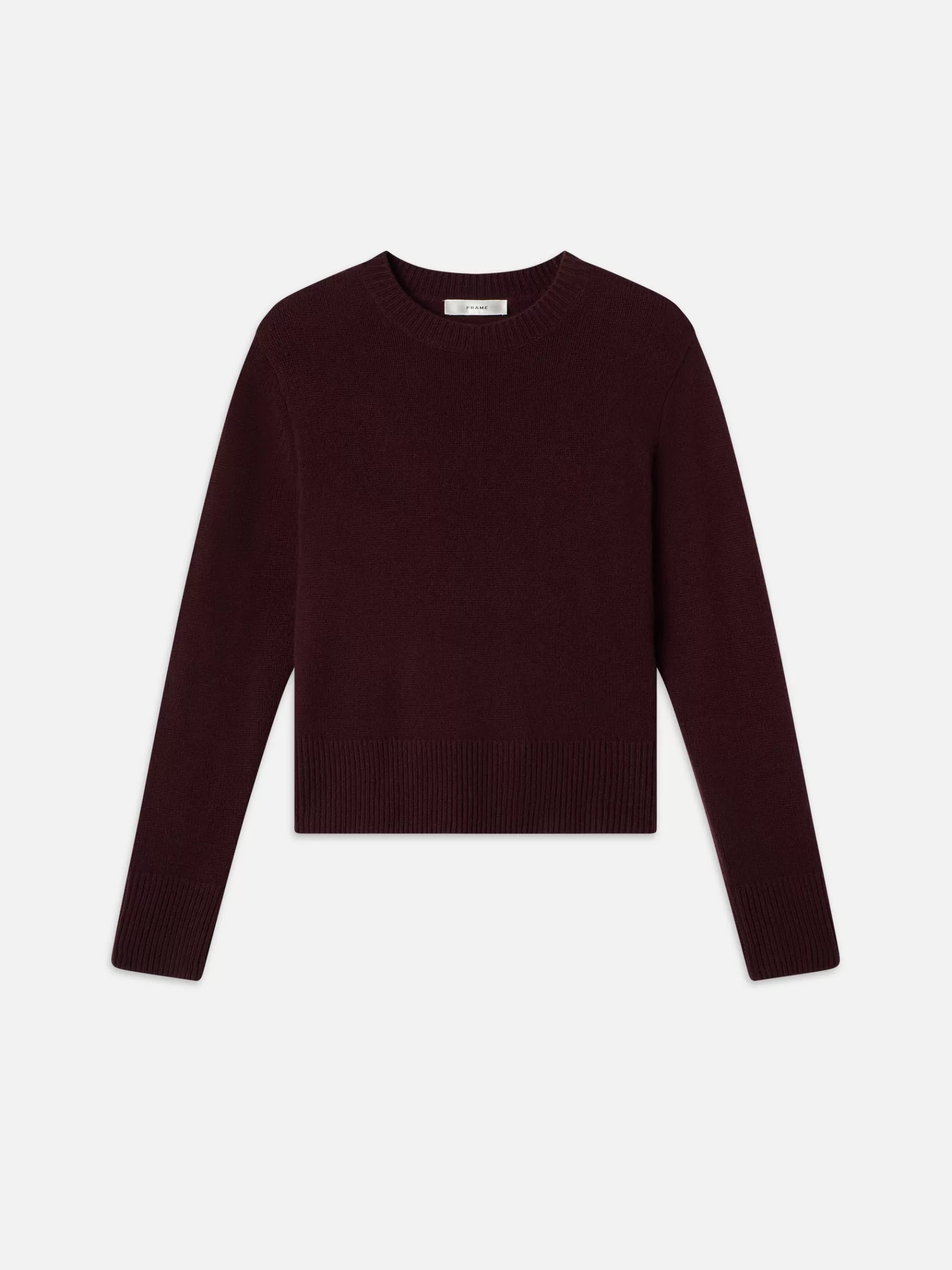 Sweaters*FRAME Cashmere Clean Crew in Deep Burgundy Deepburgundy