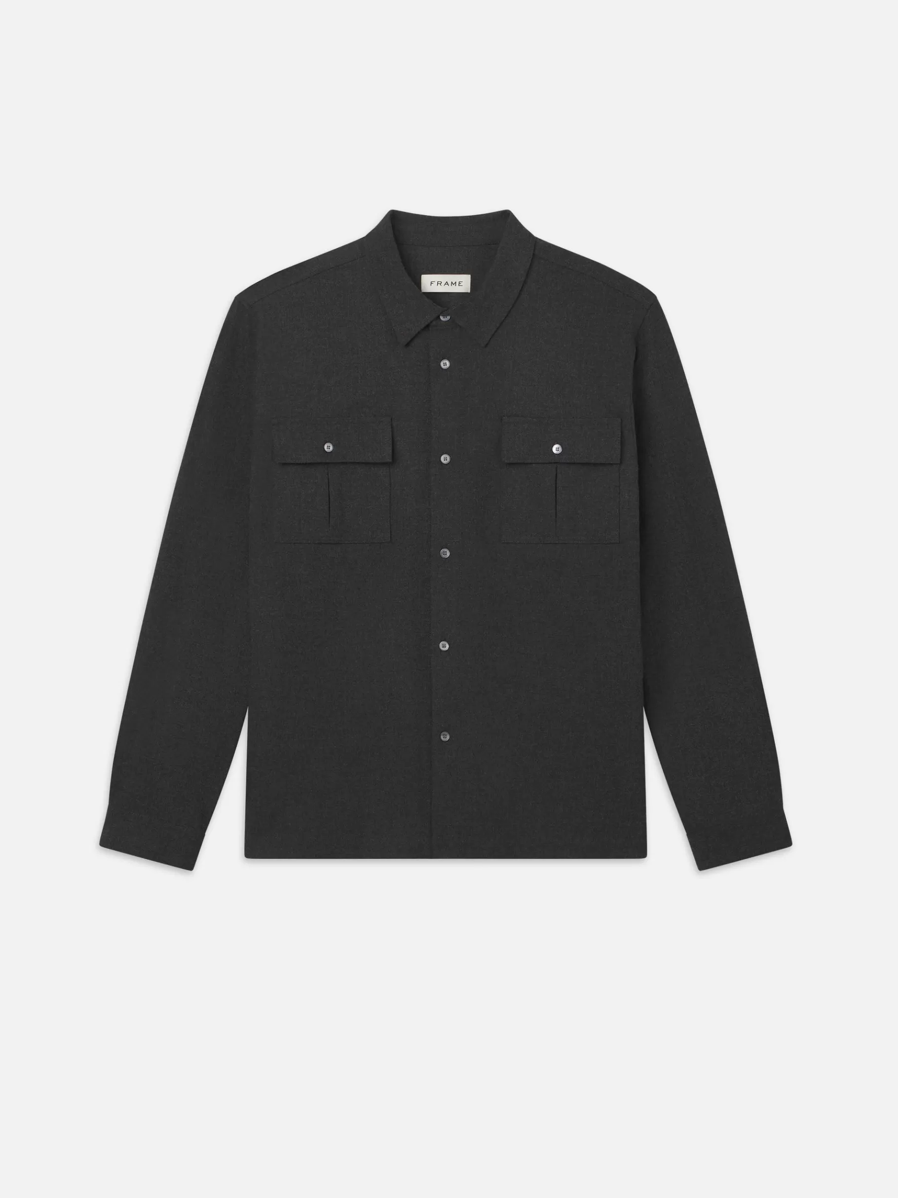 Shirts*FRAME Classic Flannel Shirt in Grey Melange Greymelange