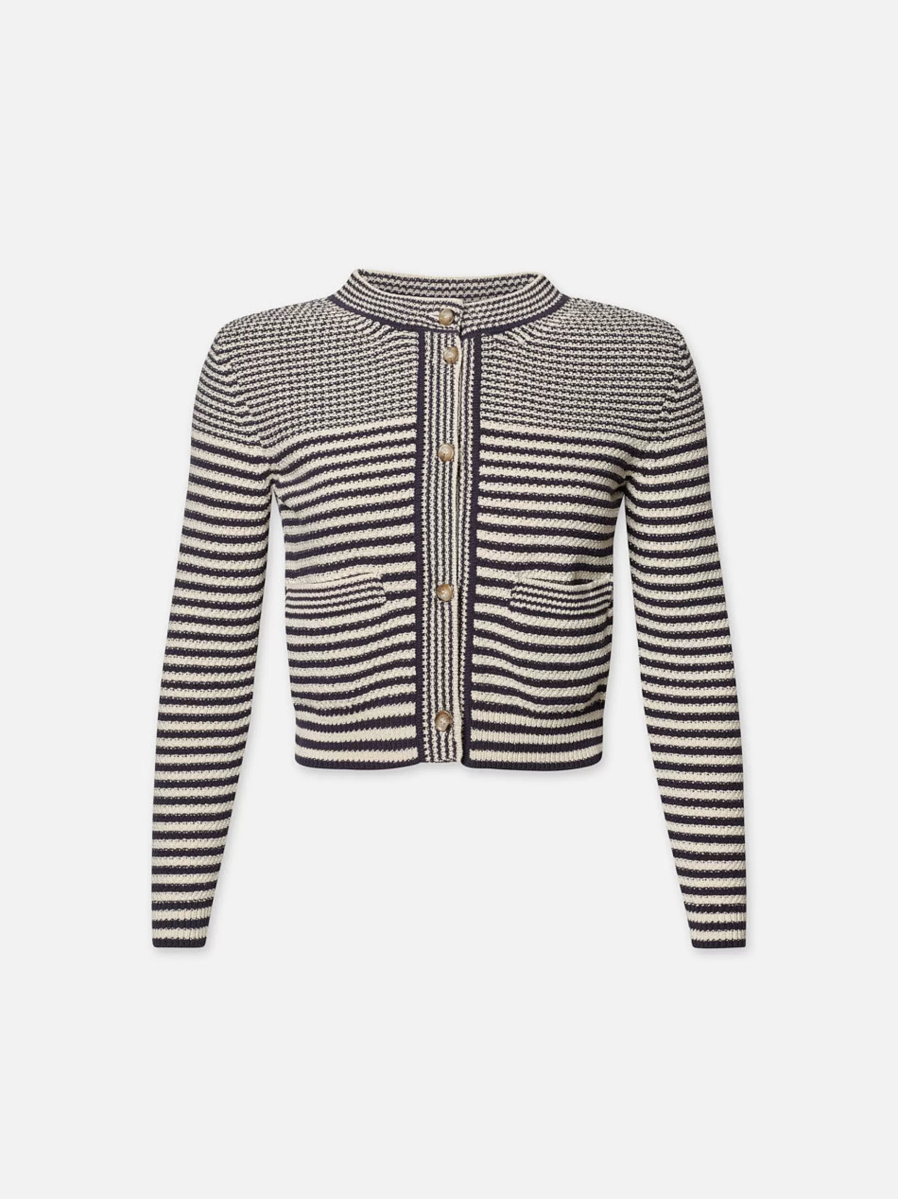 Sweaters*FRAME Compact Stripe Cardi in Navy Multi Navymulti
