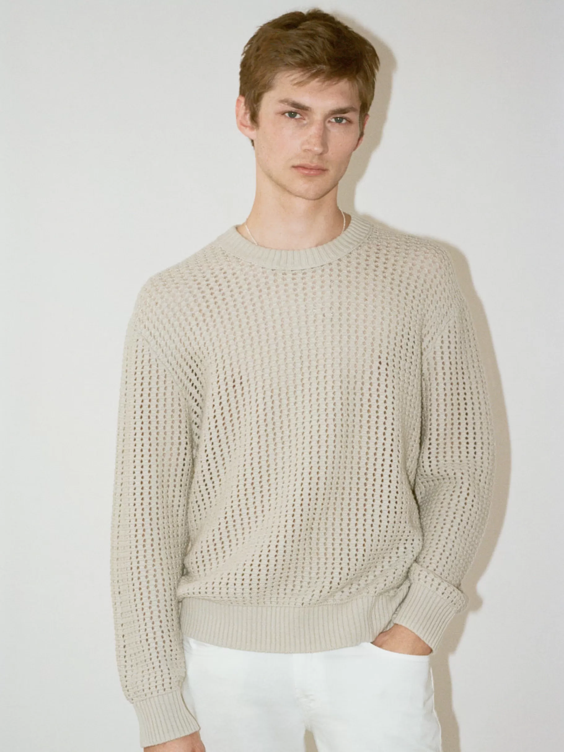 Sweaters & Hoodies*FRAME Cotton Blend Crewneck Sweater in Mineral Grey Mineralgrey