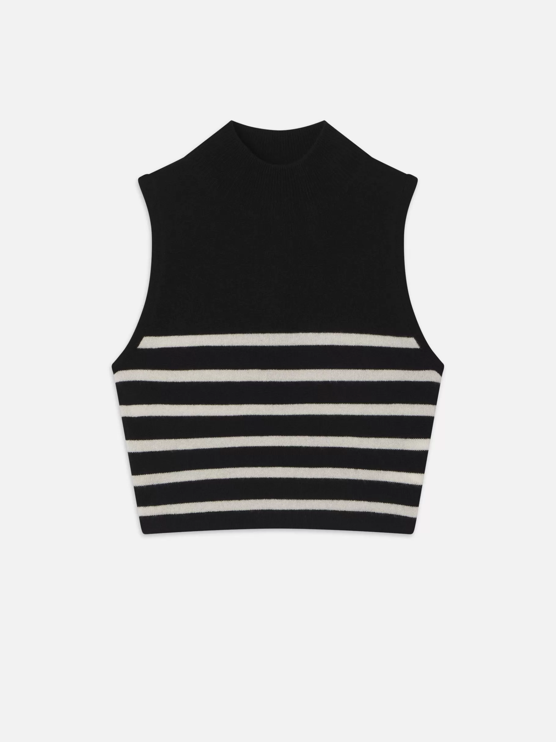 Tops & Blouses | Sweaters*FRAME Cropped Cashmere Mockneck in Black Multi Blackmulti