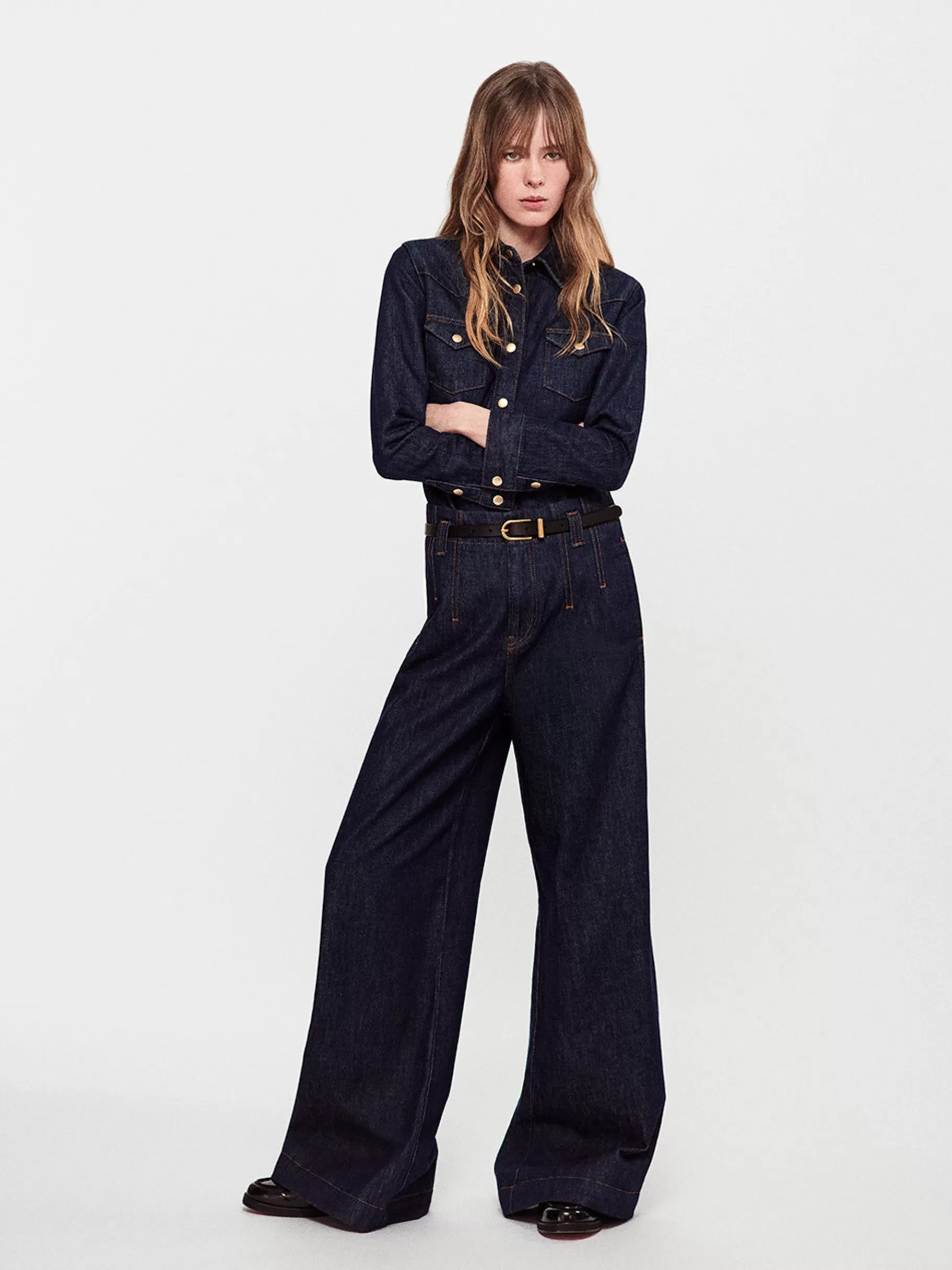 Wide Leg | Long*FRAME Darted Wide Leg Jean in Rinse