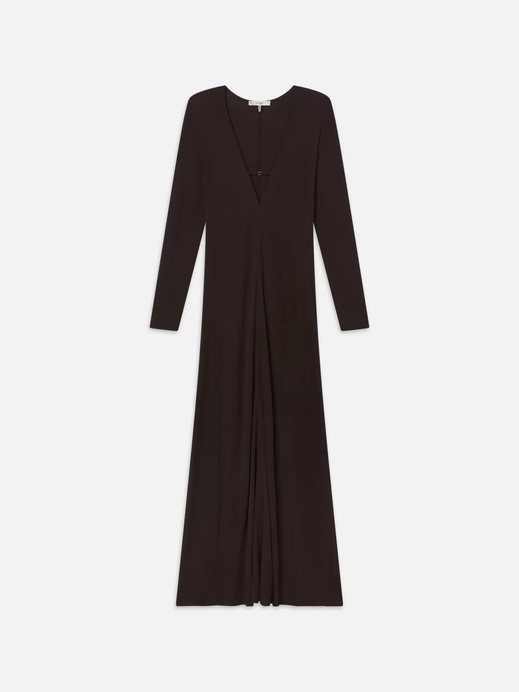Dresses & Jumpsuits*FRAME Deep V Jersey Dress in Chocolate Brown Chocolatebrown