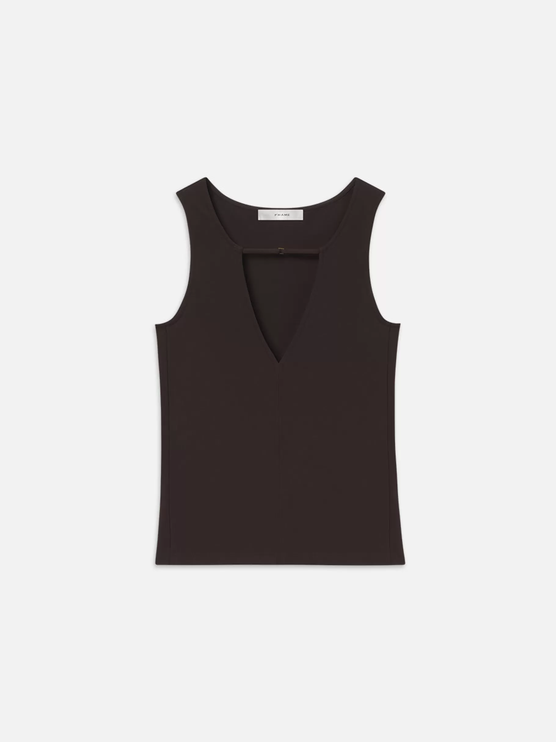 Tanks & Tees*FRAME Deep V Tank in Chocolate Brown Chocolatebrown