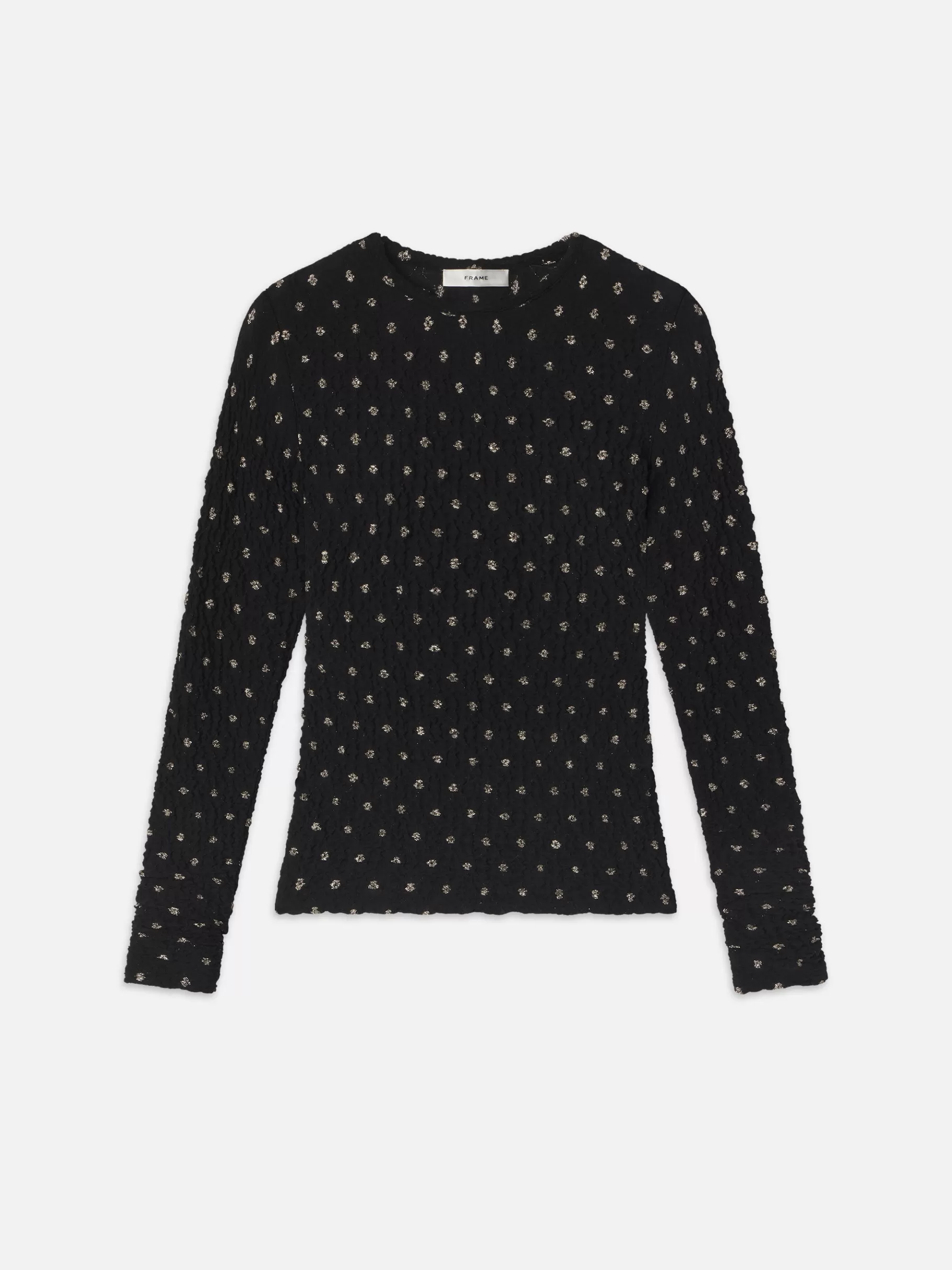 Tops & Blouses*FRAME Dotted Stretch Mesh Top in Black Multi Blackmulti