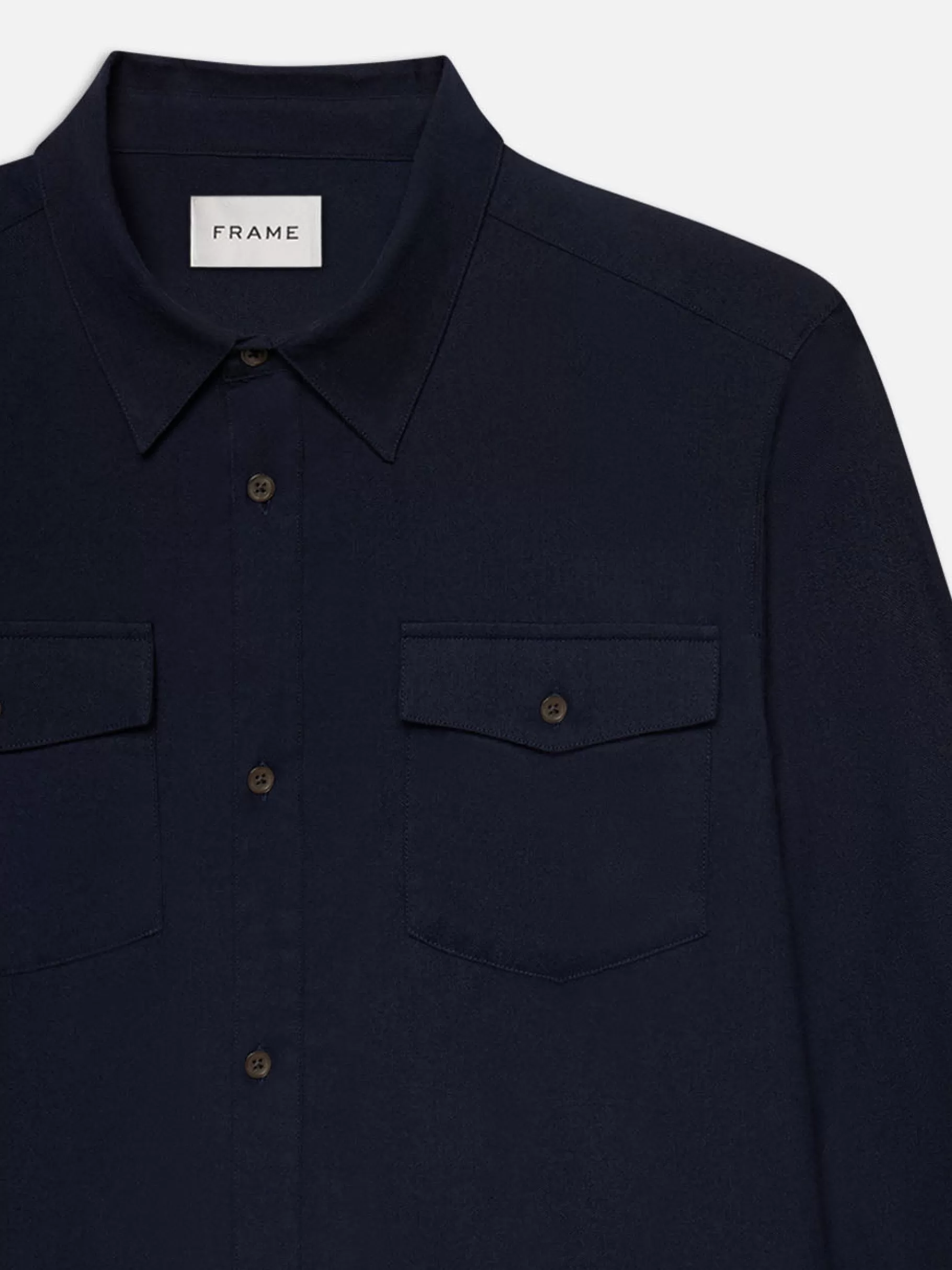 Jackets & Coats | Shirts*FRAME Double Pocket Wool Blend Shirt in Dark Navy Darknavy