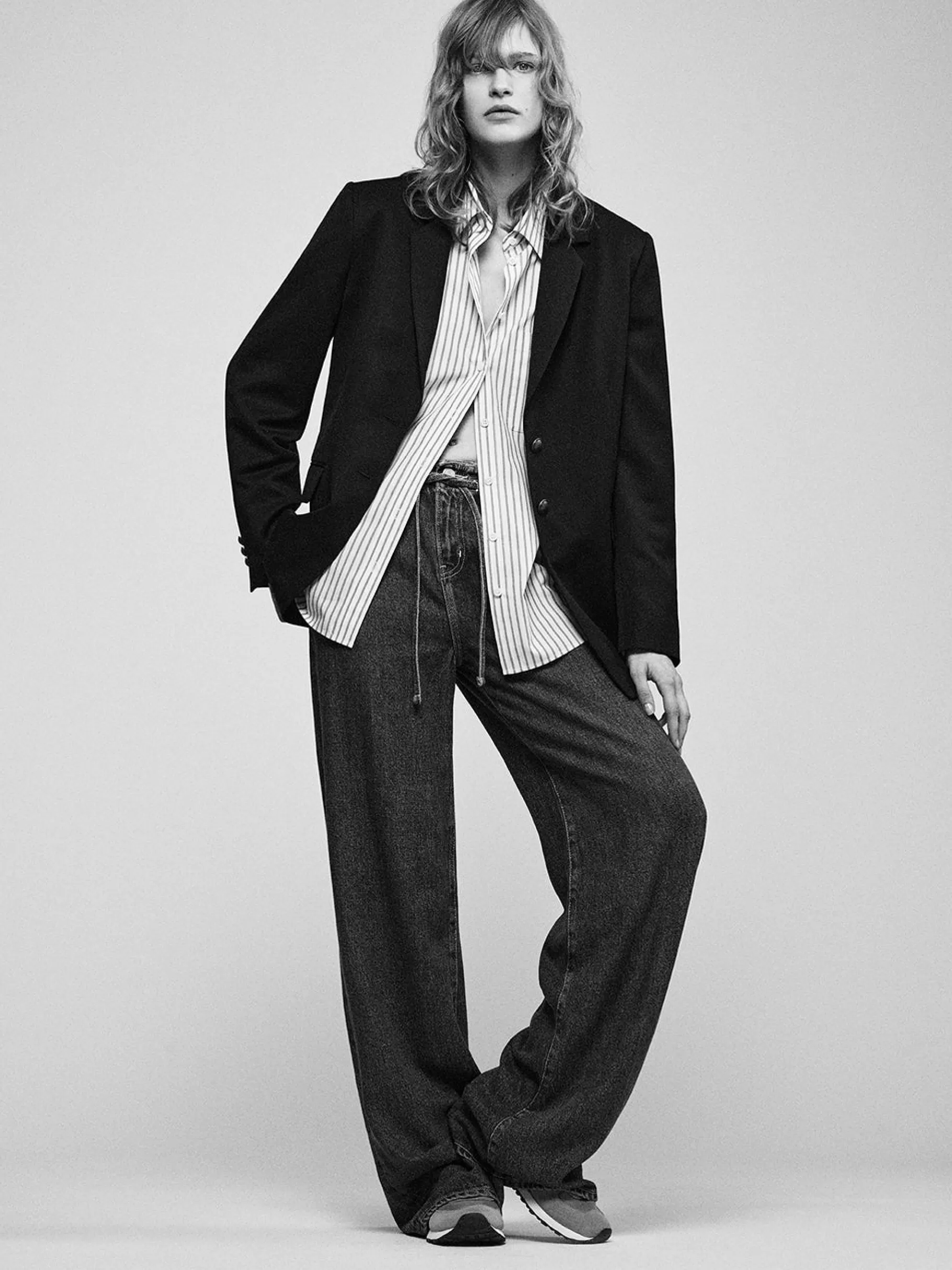 Wide Leg*FRAME Drawstring Wide Leg in Ghost
