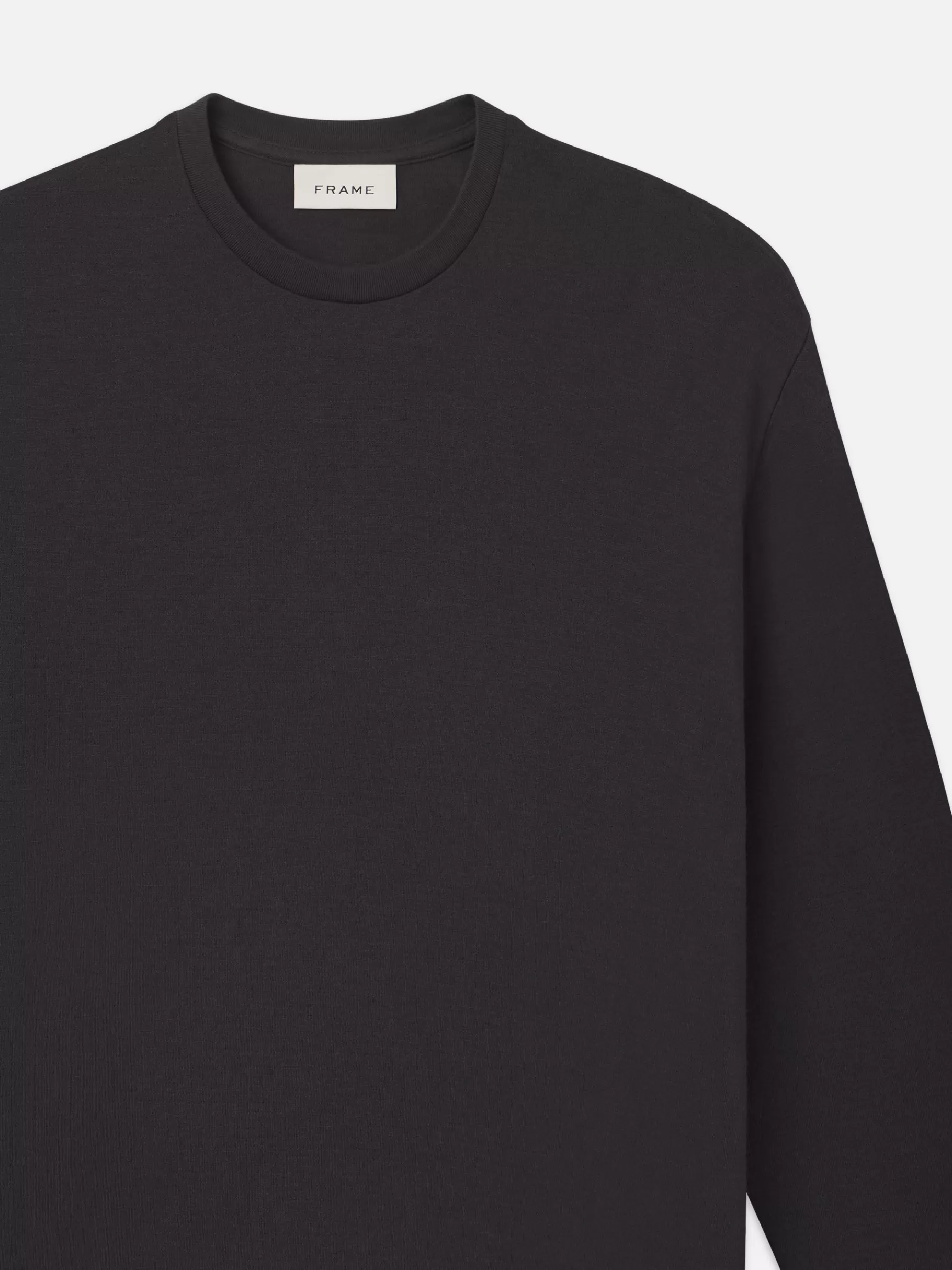 Tees & Polos*FRAME Duo Fold Long Sleeve Crew in Dark Grey Darkgrey