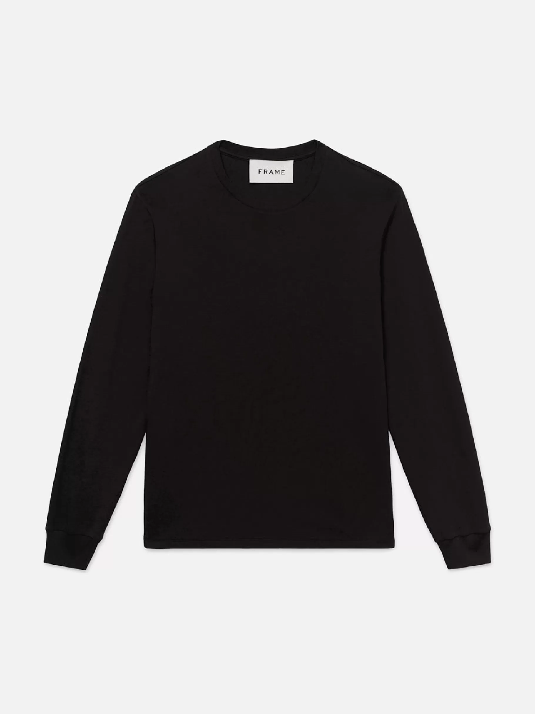 Tees & Polos*FRAME Duo Fold Long Sleeve Crew in Noir