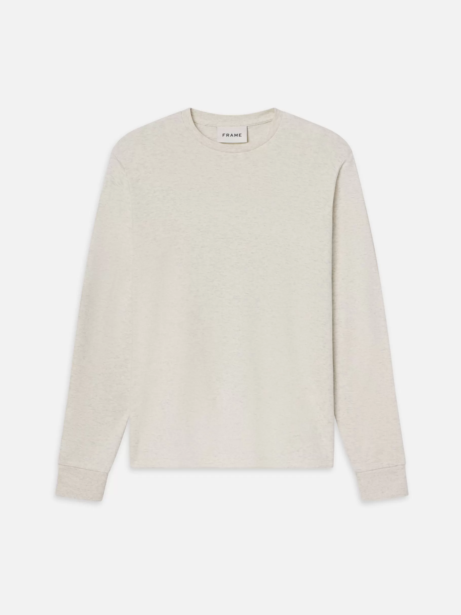 Tees & Polos*FRAME Duo Fold Long Sleeve Crew in Oatmeal Heather Oatmealheather