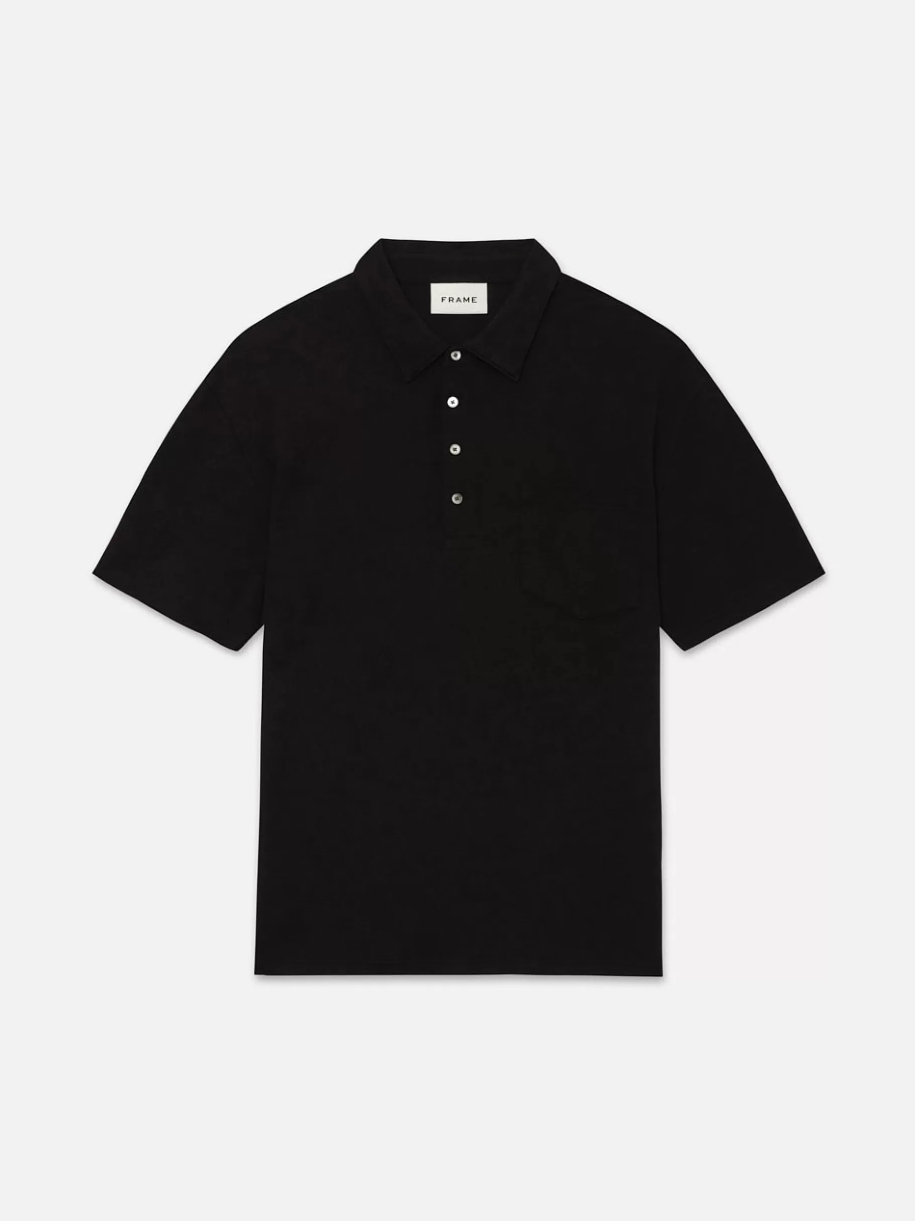 Tees & Polos*FRAME Duo Fold Polo in Black