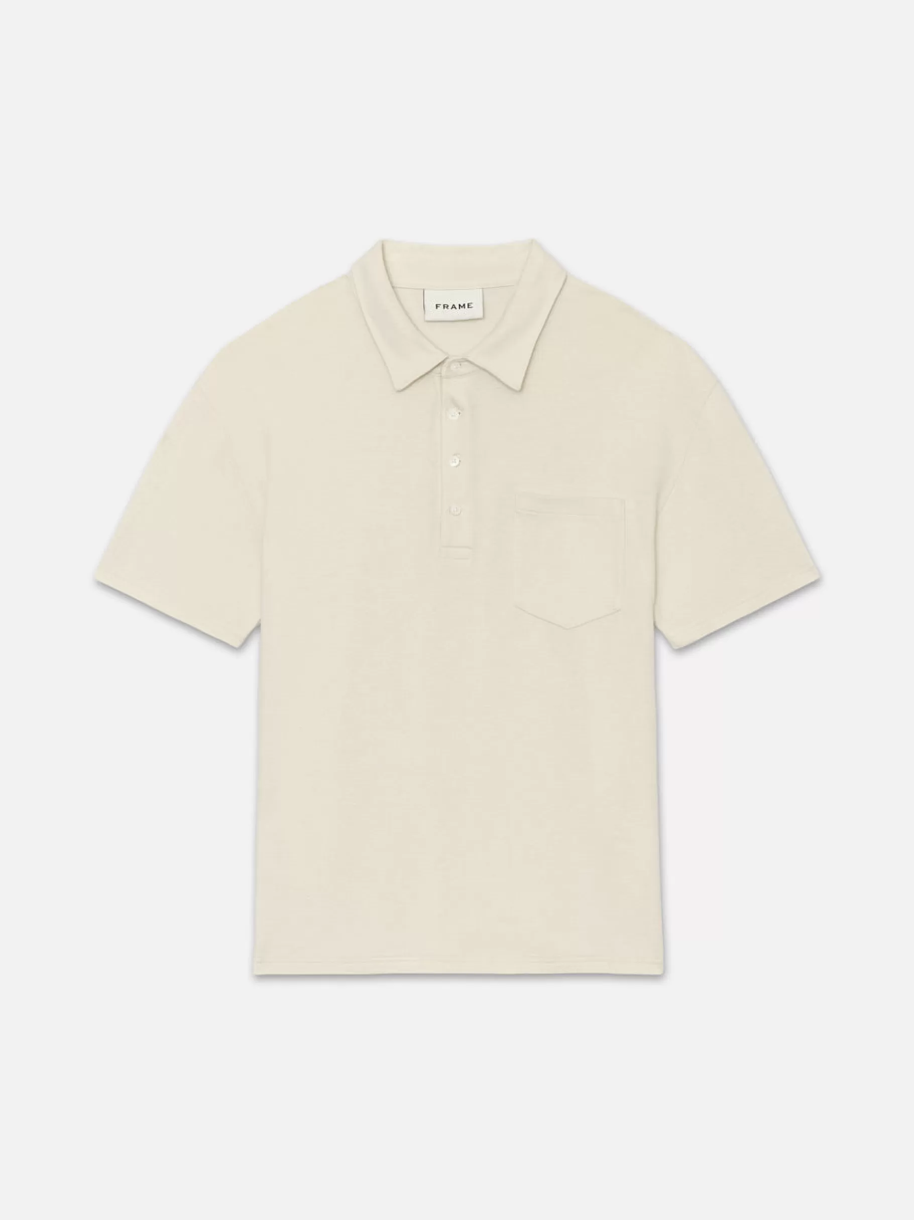 Tees & Polos*FRAME Duo Fold Polo in White Canvas Whitecanvas