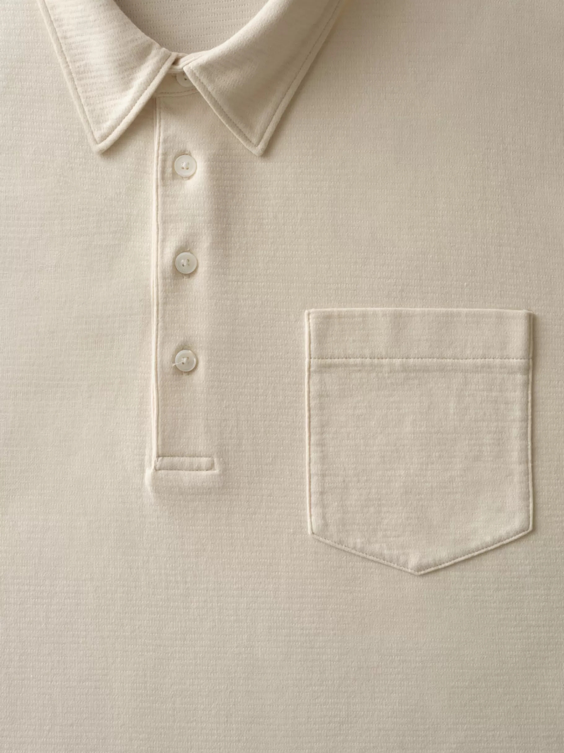 Tees & Polos*FRAME Duo Fold Polo in White Canvas Whitecanvas