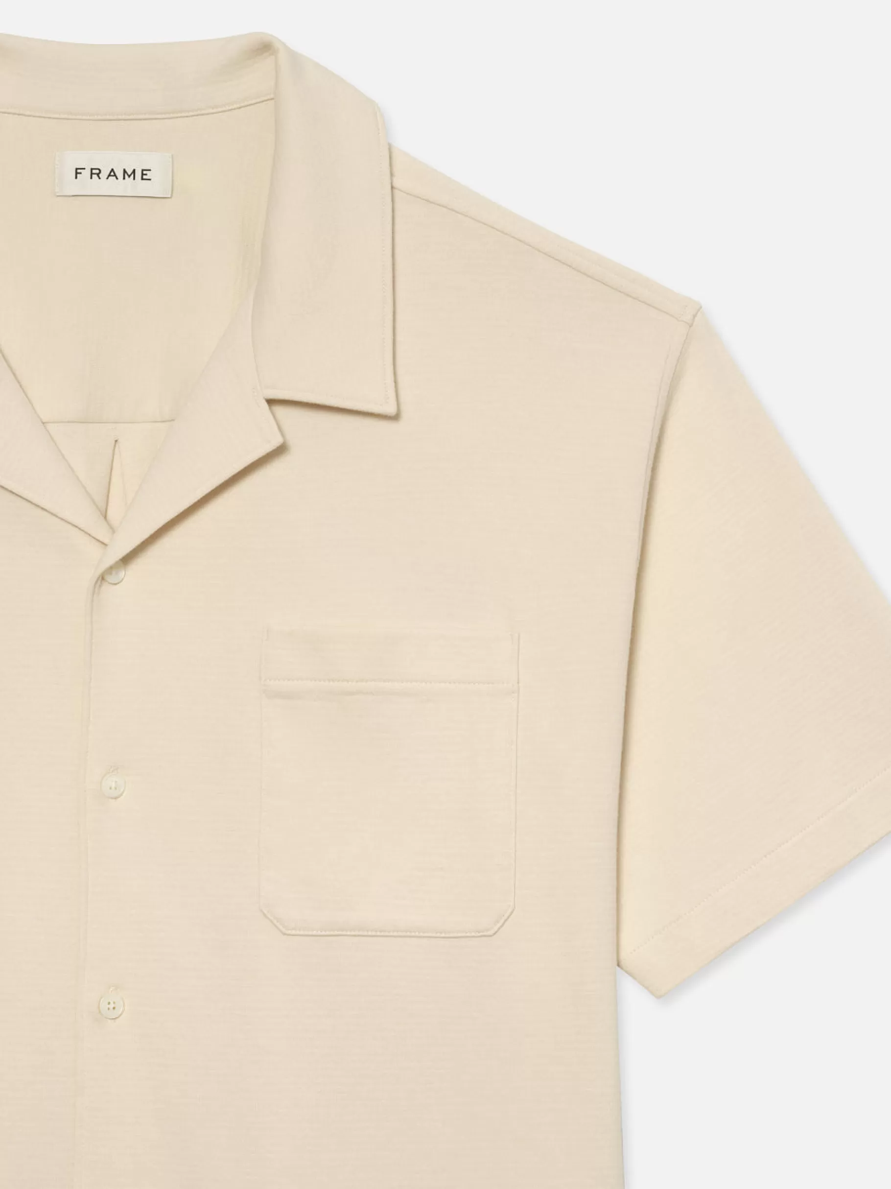 Shirts*FRAME Duo Fold Relaxed Short Sleeve Shirt in White Sand Whitesand