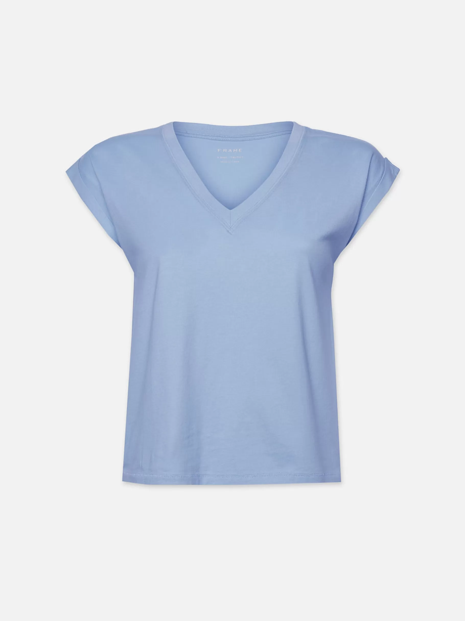 Tanks & Tees*FRAME Easy V-Neck Tee in Light Blue Lightblue