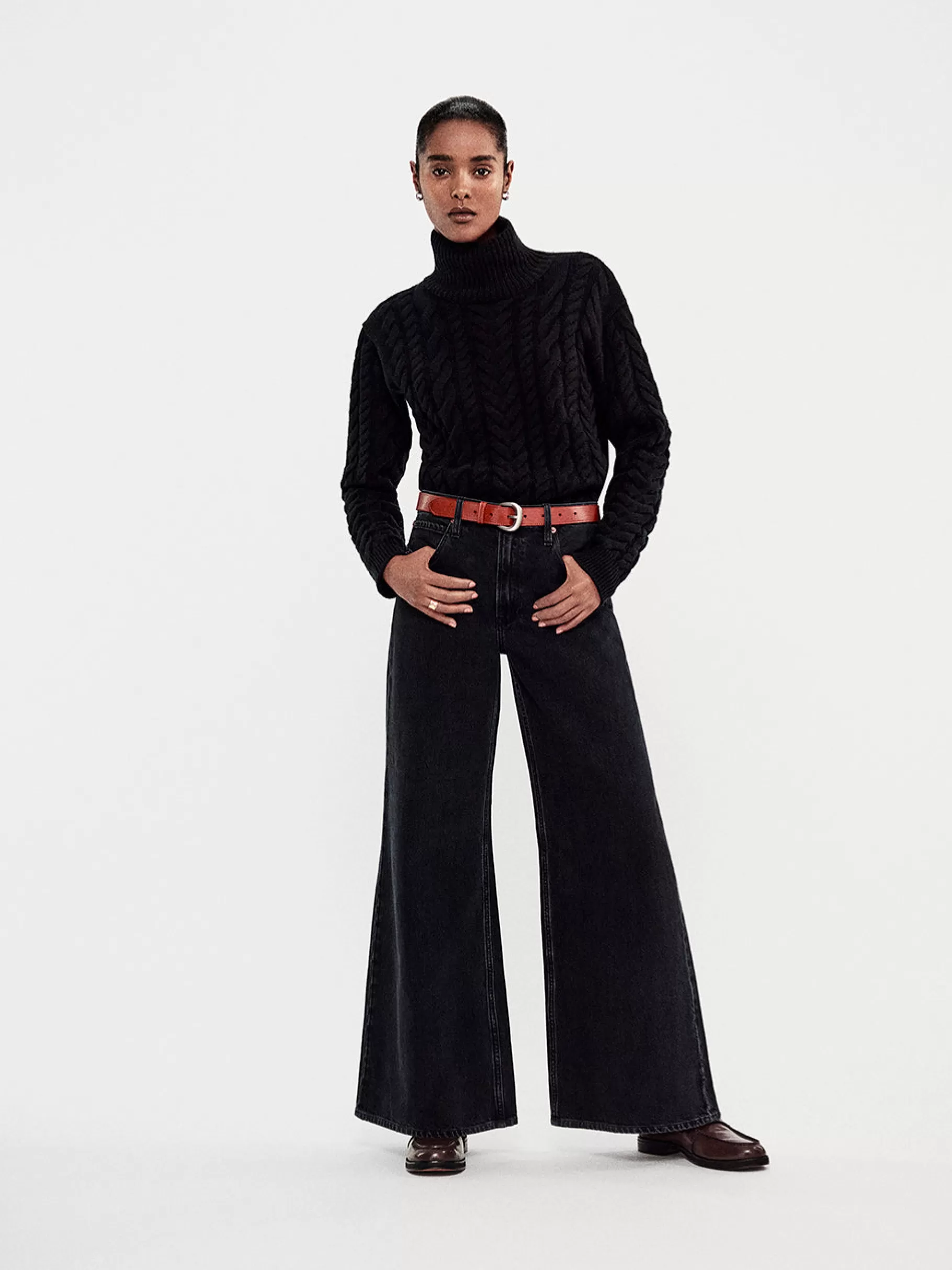 Wide Leg*FRAME Easy Wide Flare in Inkwell