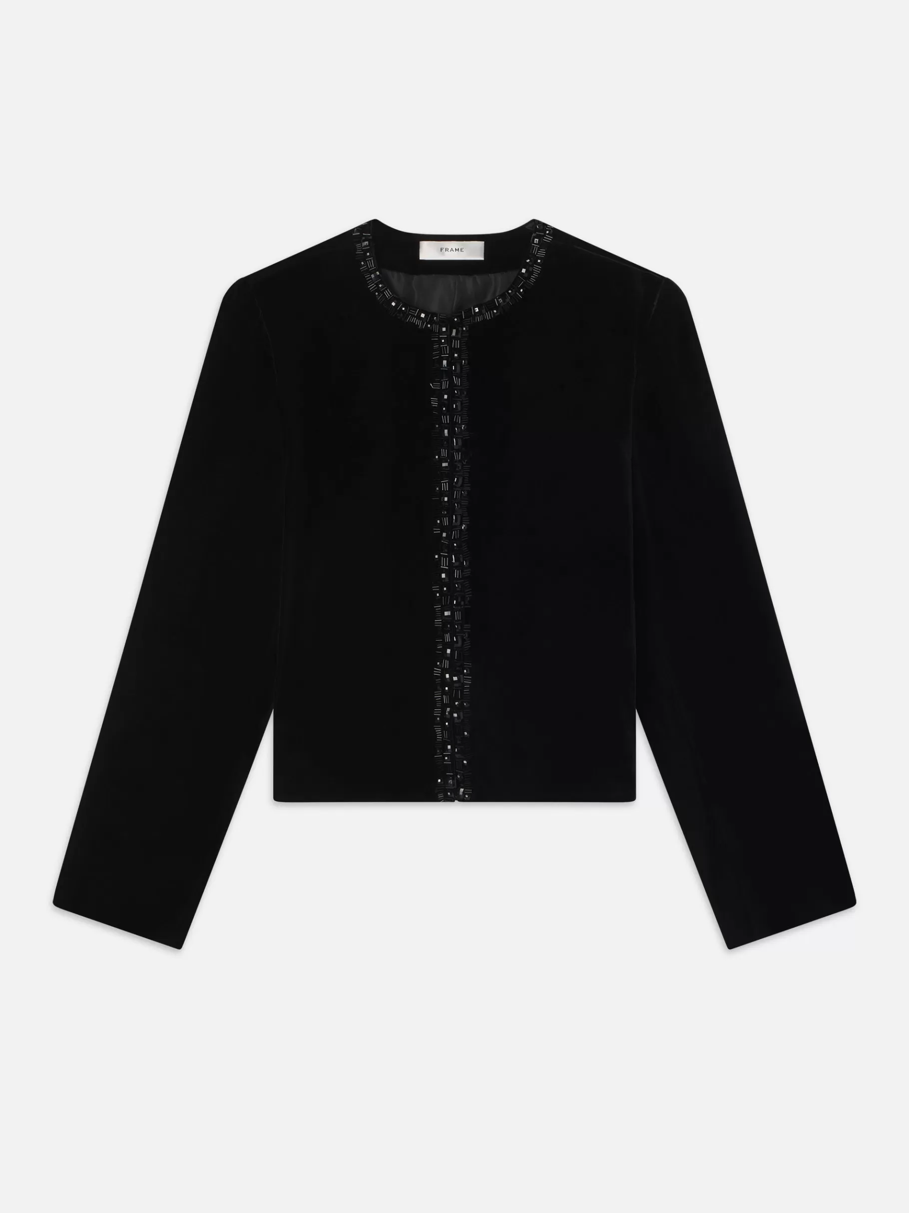 Jackets & Coats*FRAME Embellished Velvet Jacket in Black