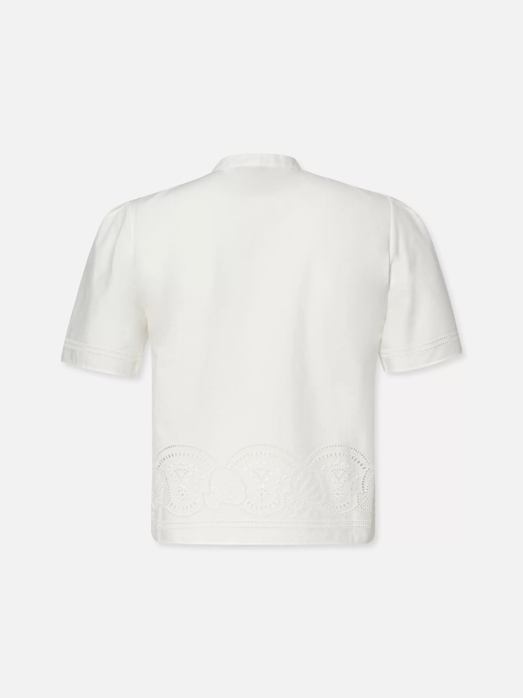 embroidered_short_sleeve_shirt__in__white_3.webp Tops & Blouses*FRAME Embroidered Short Sleeve Shirt in White