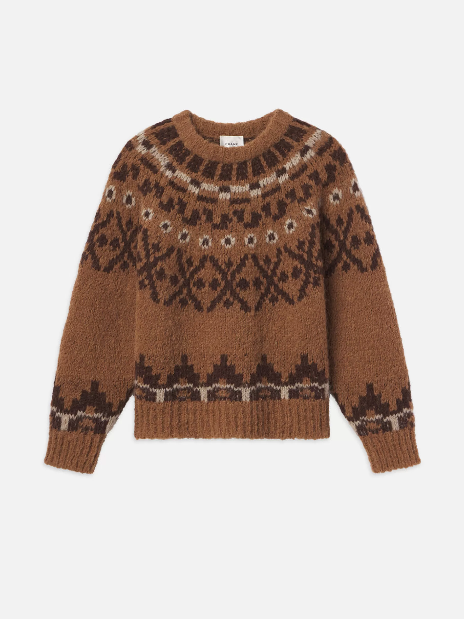 Sweaters*FRAME Fair Isle Sweater in Camel Multi Camelmulti