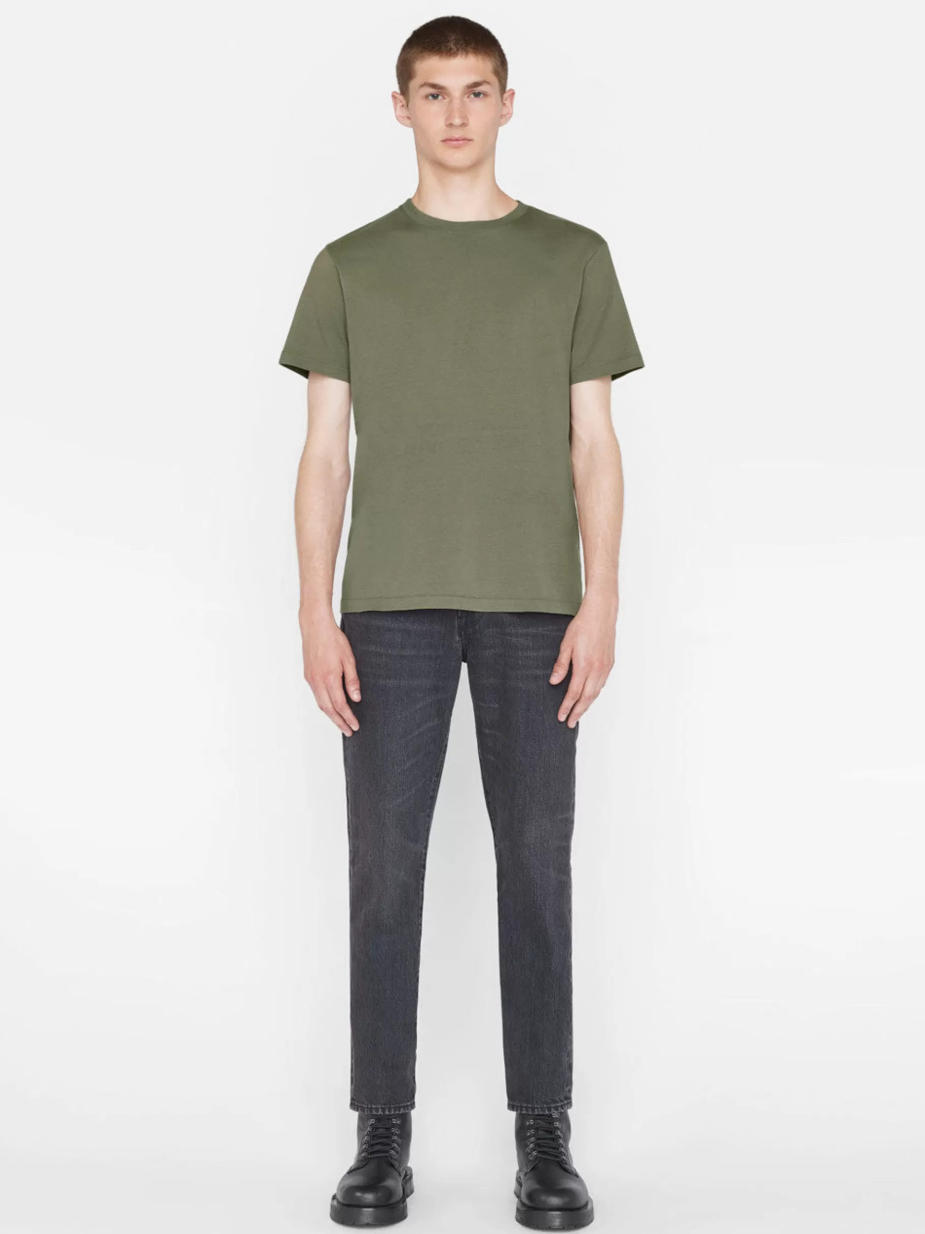 Tees & Polos*FRAME Logo Tee in Khaki Green Khakigreen