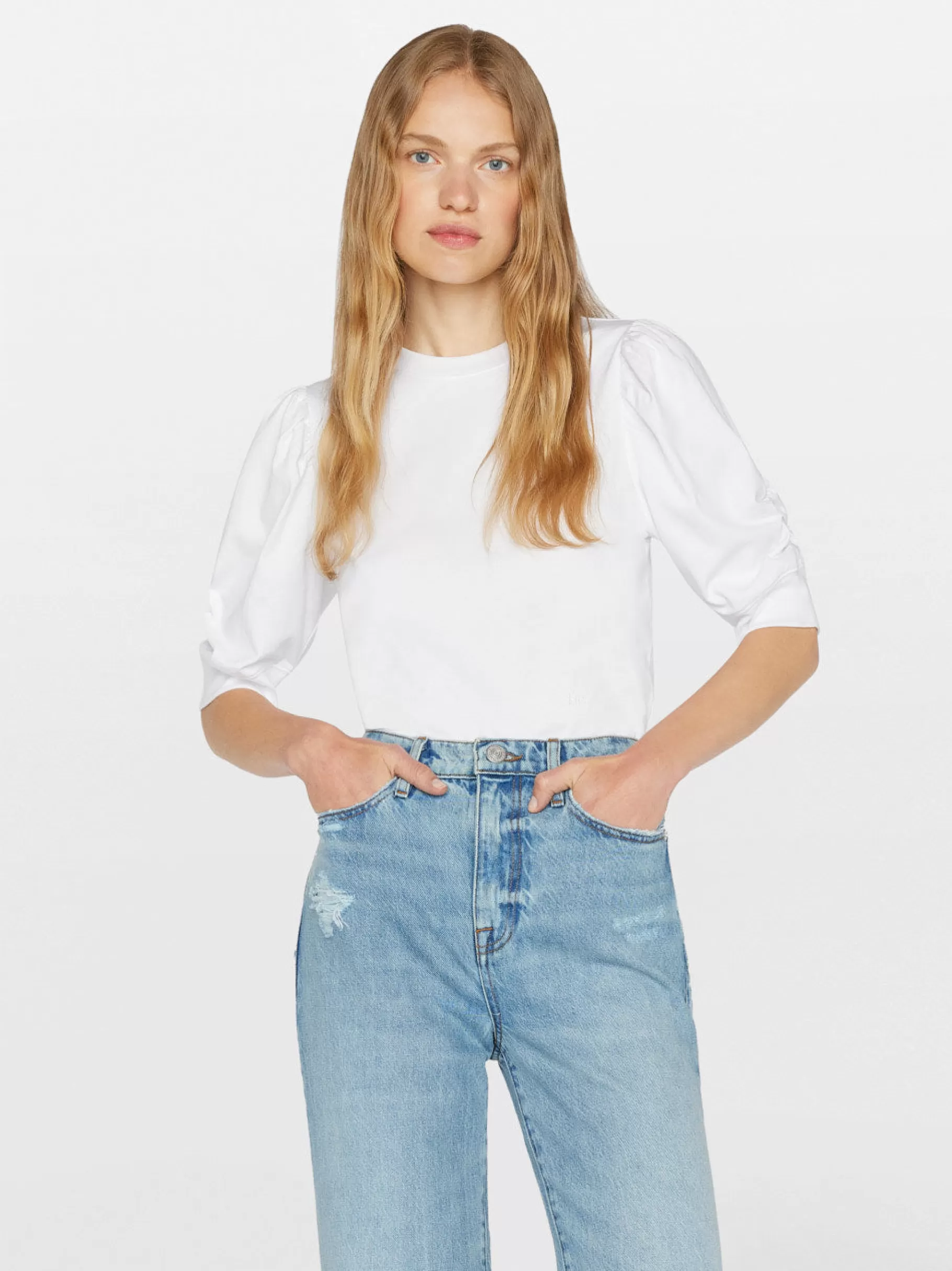 Tanks & Tees*FRAME Frankie Tee in Blanc