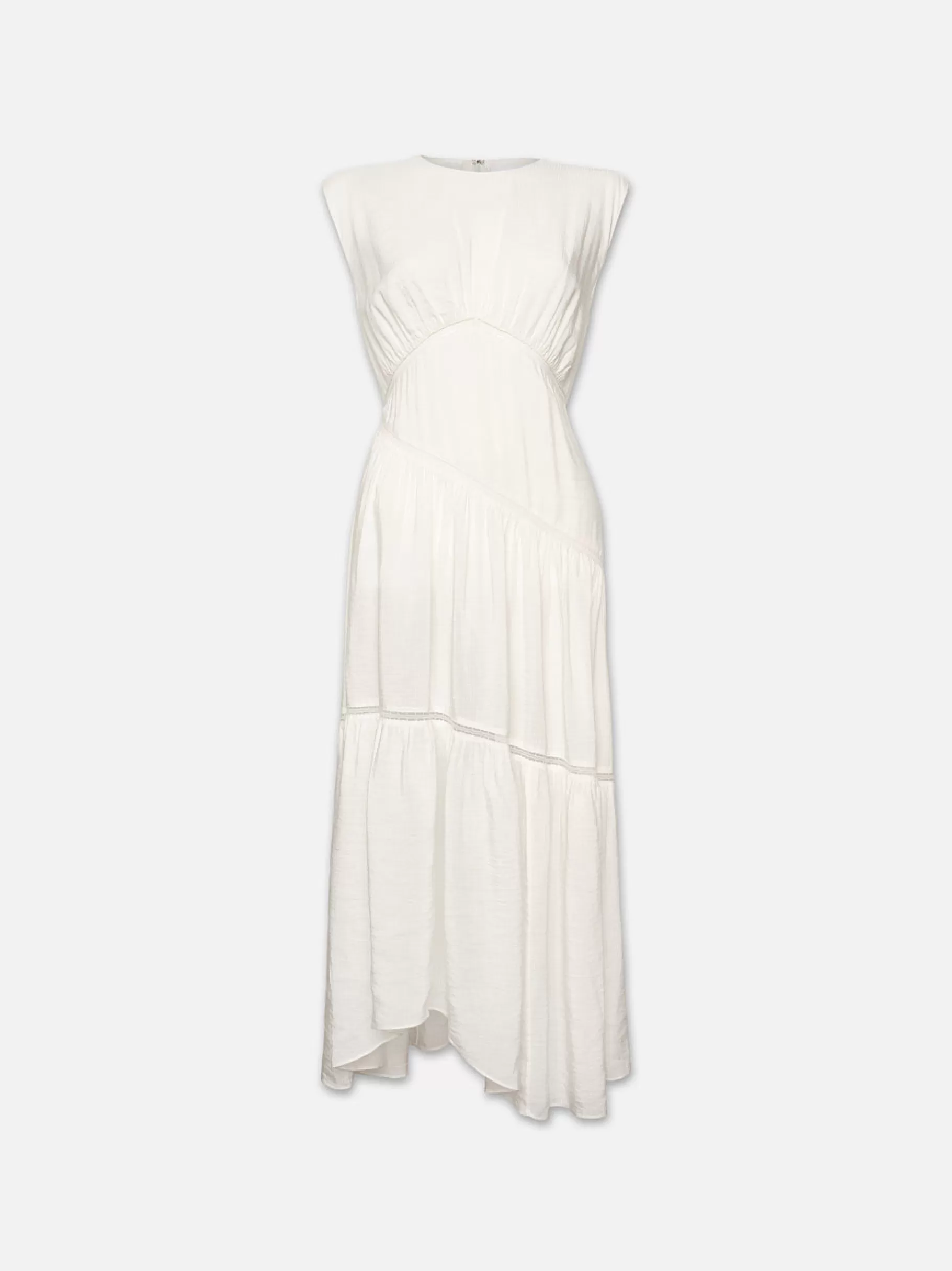 Dresses & Jumpsuits*FRAME Gathered Seam Lace Inset Dress in White