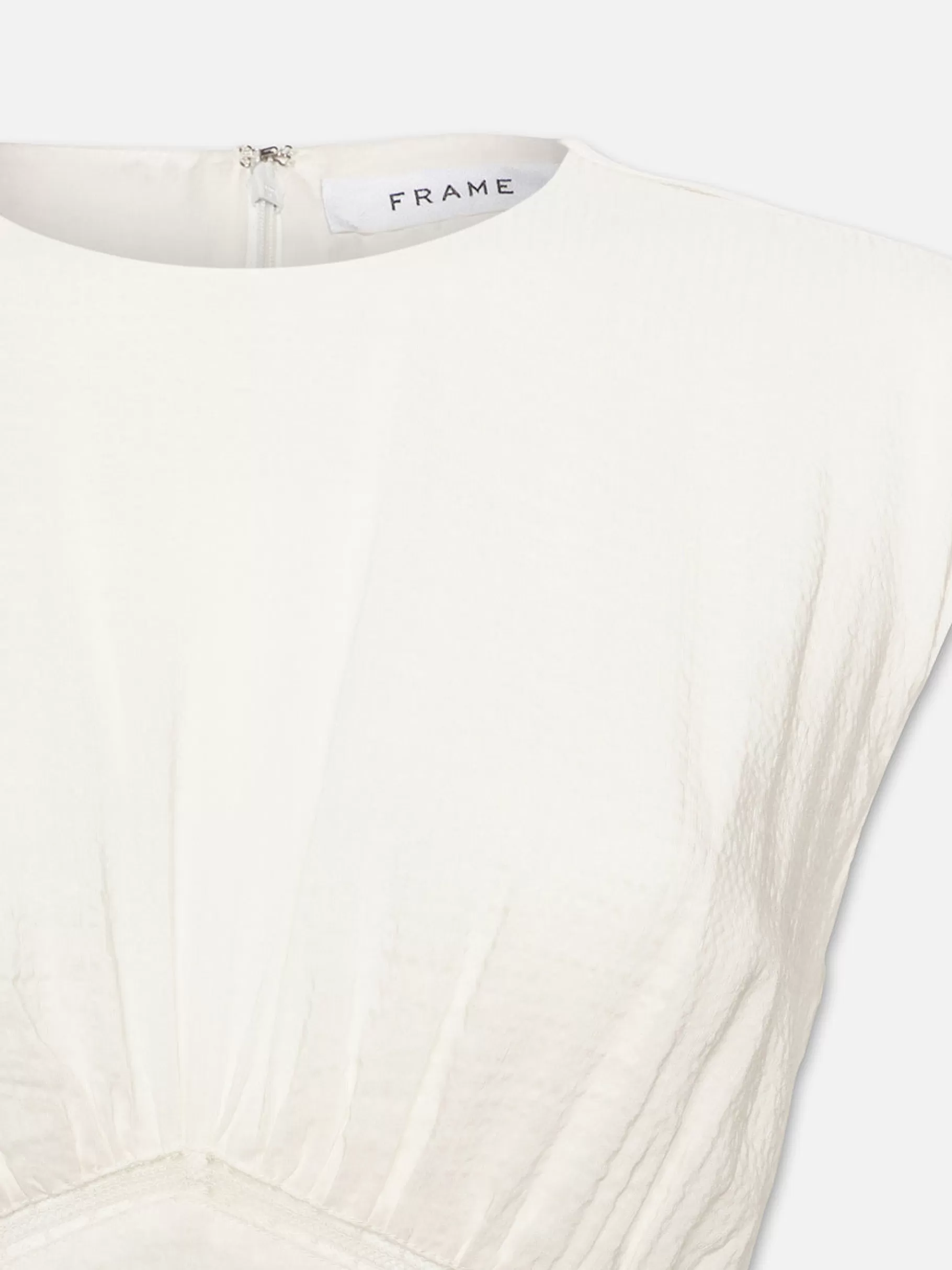 Dresses & Jumpsuits*FRAME Gathered Seam Lace Inset Dress in White