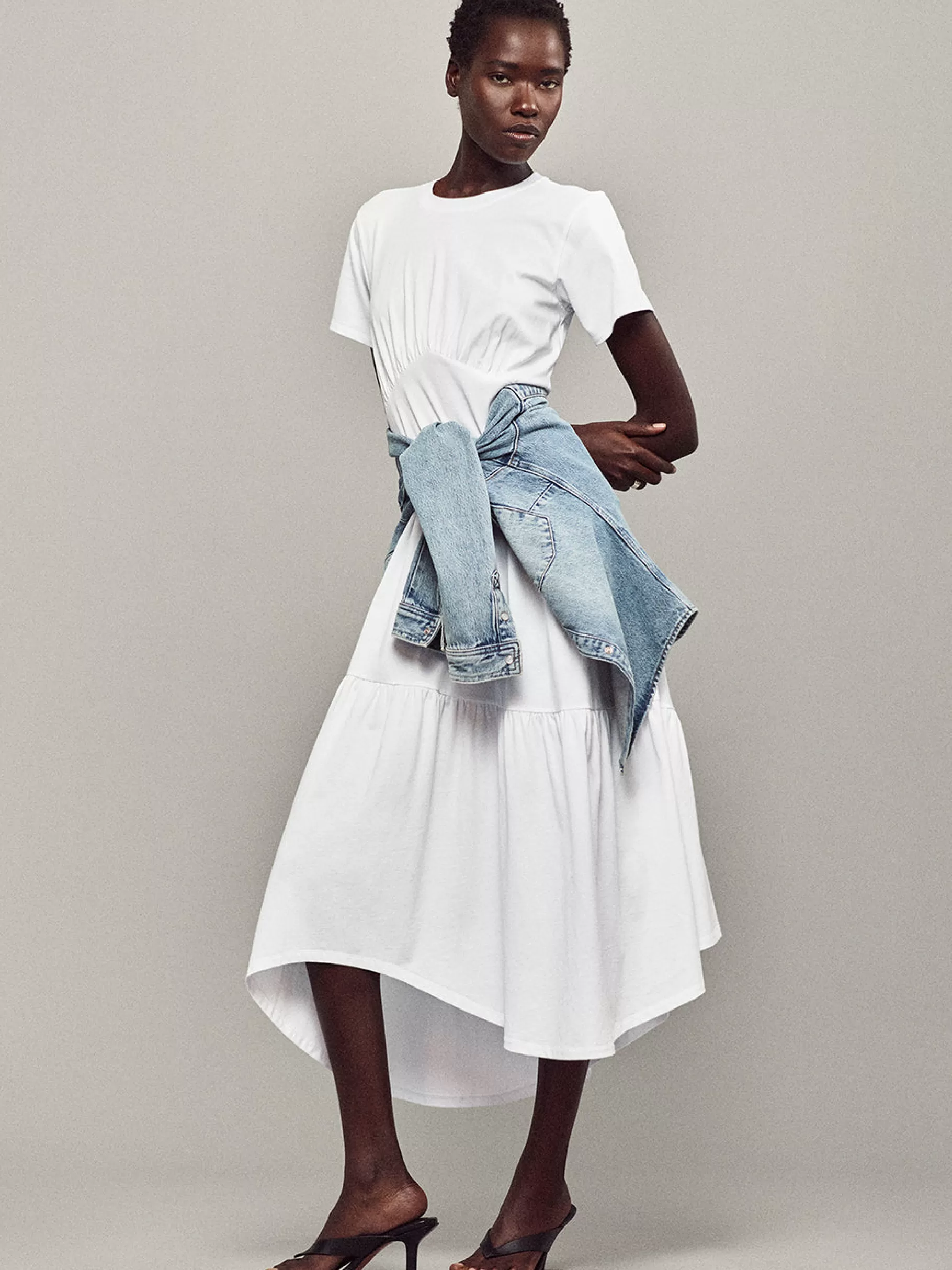 Dresses & Jumpsuits*FRAME Gathered Seam Short Sleeve Dress in White