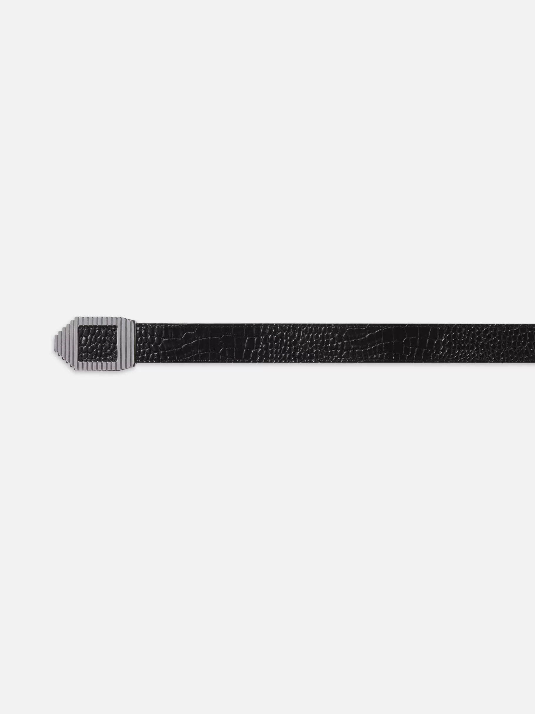 Belts | All Accessories & Shoes*FRAME Geometric Buckle Belt in Black Croc Blackcroc