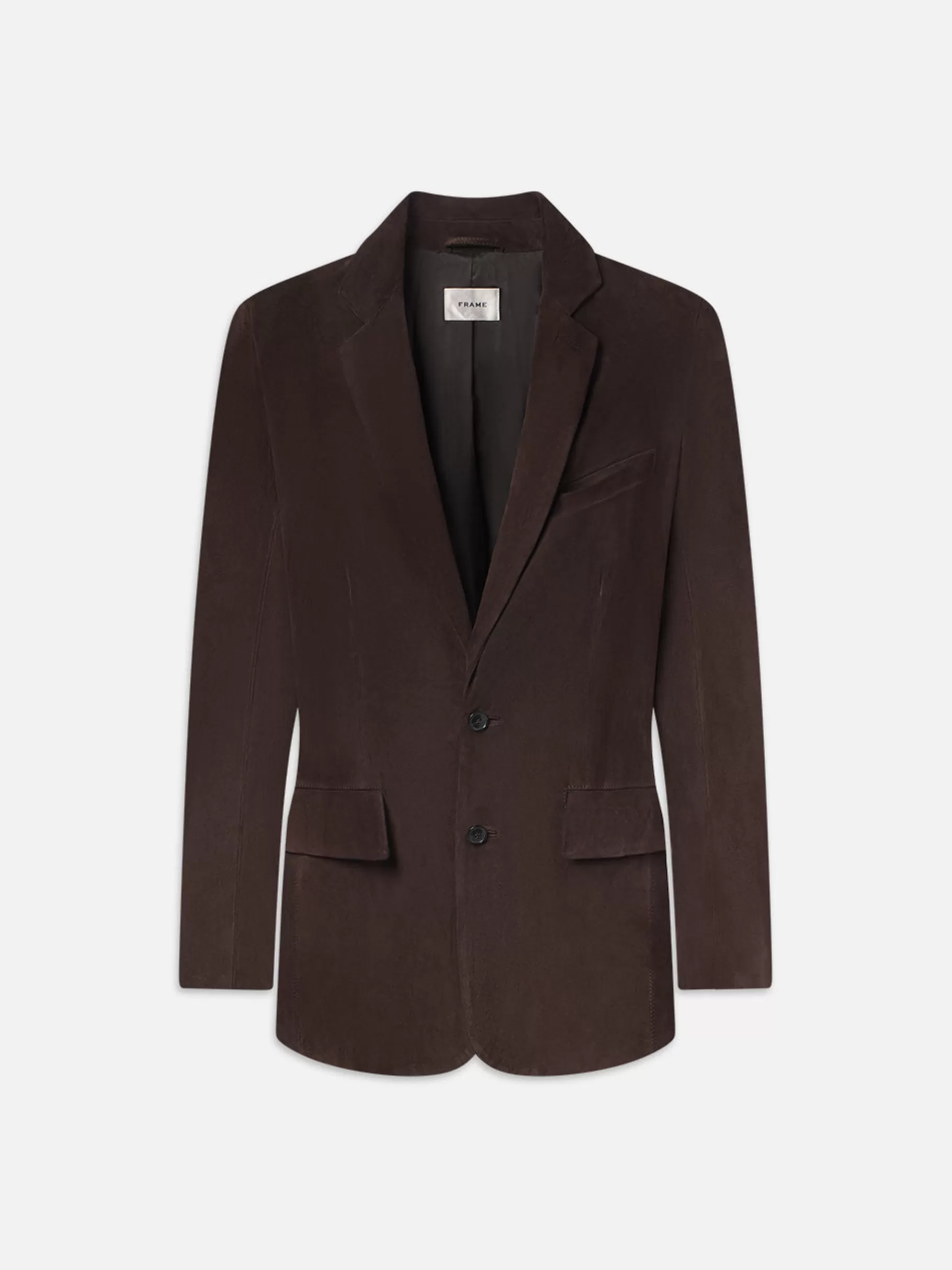 Leather & Suede | Jackets & Coats*FRAME Grandfather Suede Blazer in Chocolate Brown Chocolatebrown