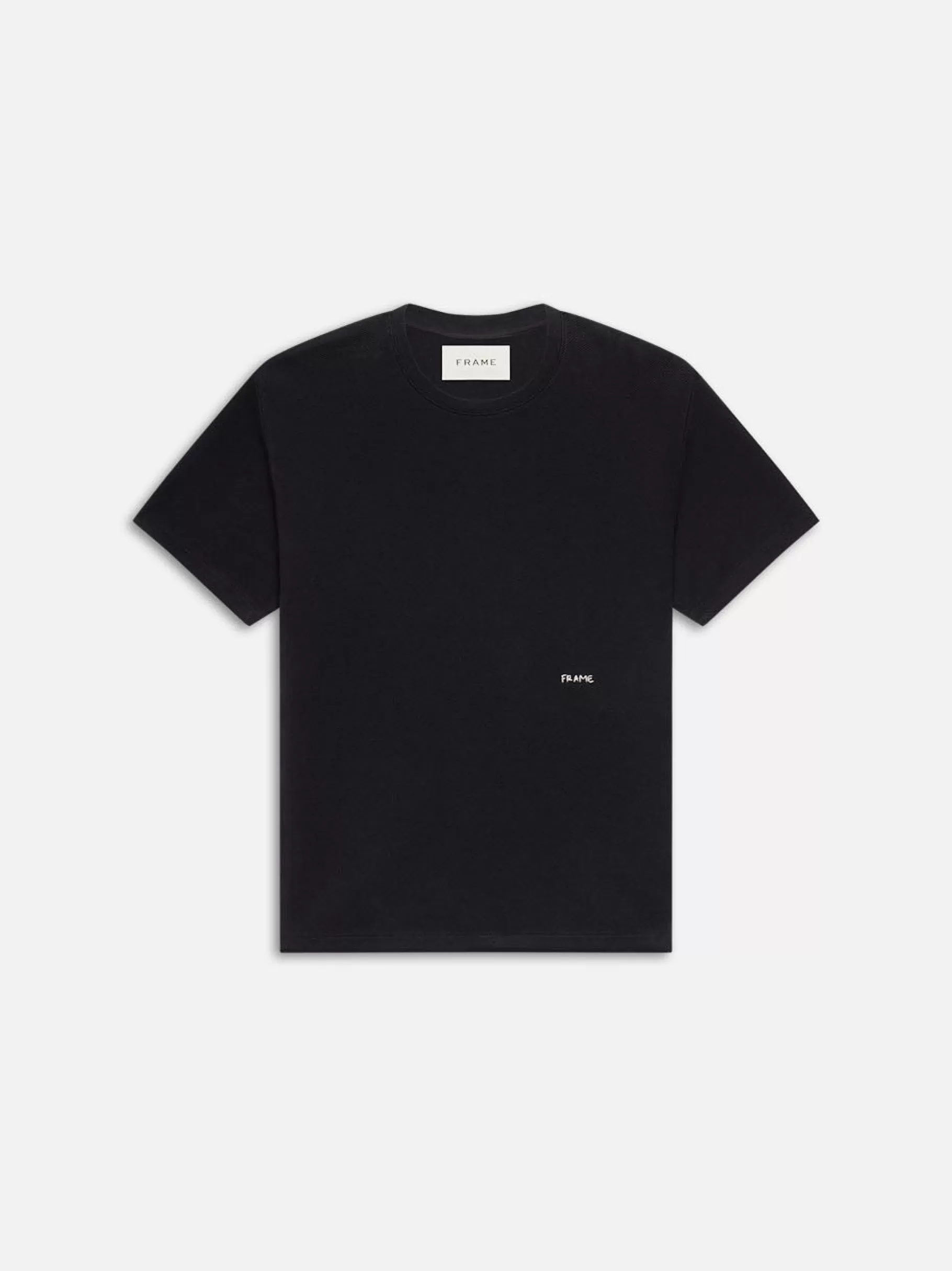 Tees & Polos*FRAME Jacquard Relaxed Tee in Black