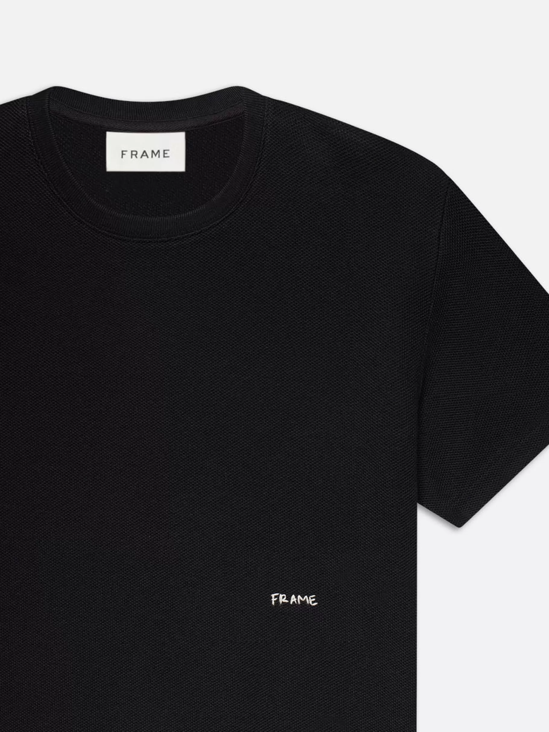 Tees & Polos*FRAME Jacquard Relaxed Tee in Black