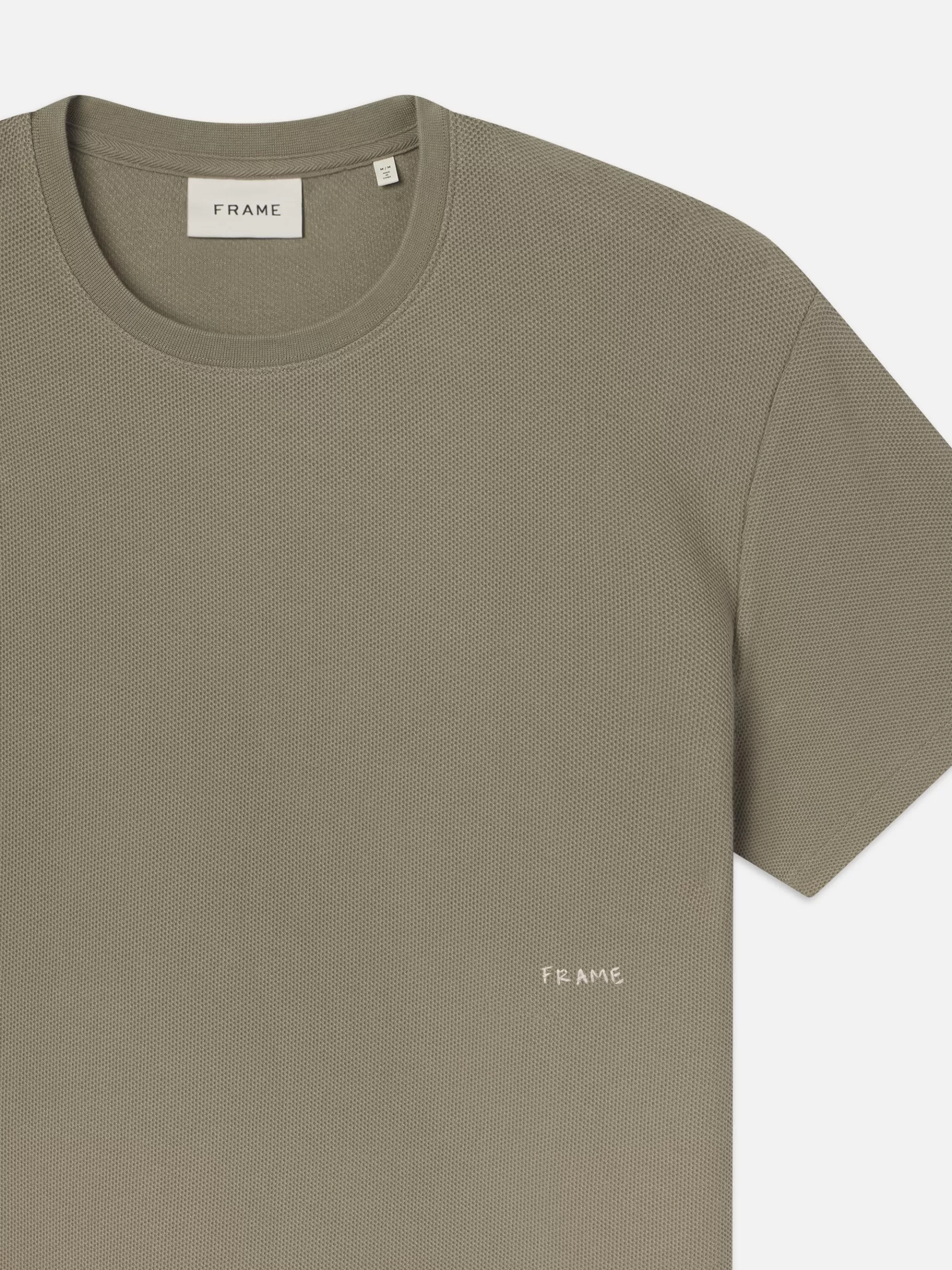 Tees & Polos*FRAME Jacquard Relaxed Tee in Dry Sage Drysage
