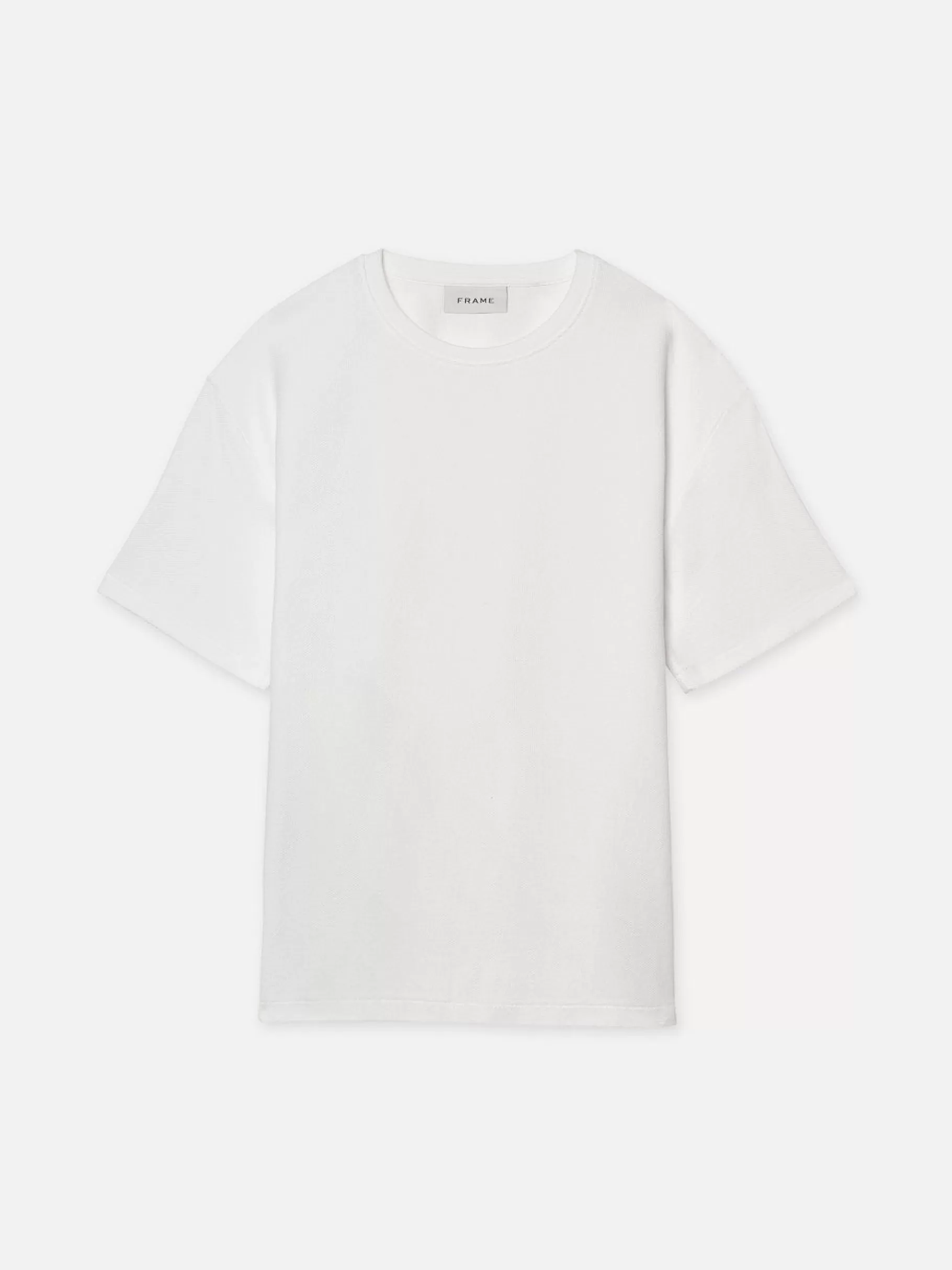 Tees & Polos*FRAME Jacquard Relaxed Tee in Off White Offwhite