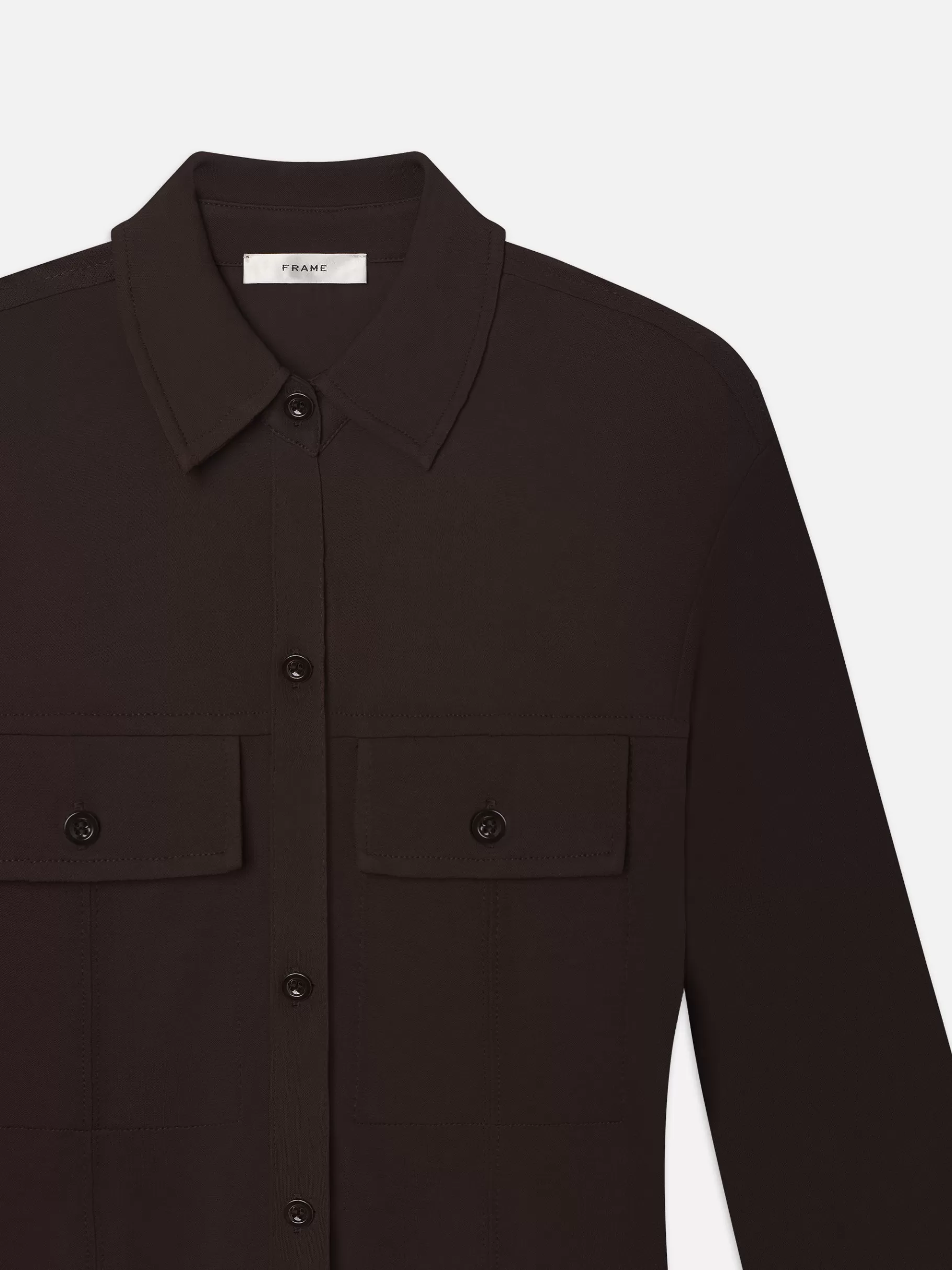 Tops & Blouses*FRAME Jersey Button Up Shirt in Chocolate Brown Chocolatebrown