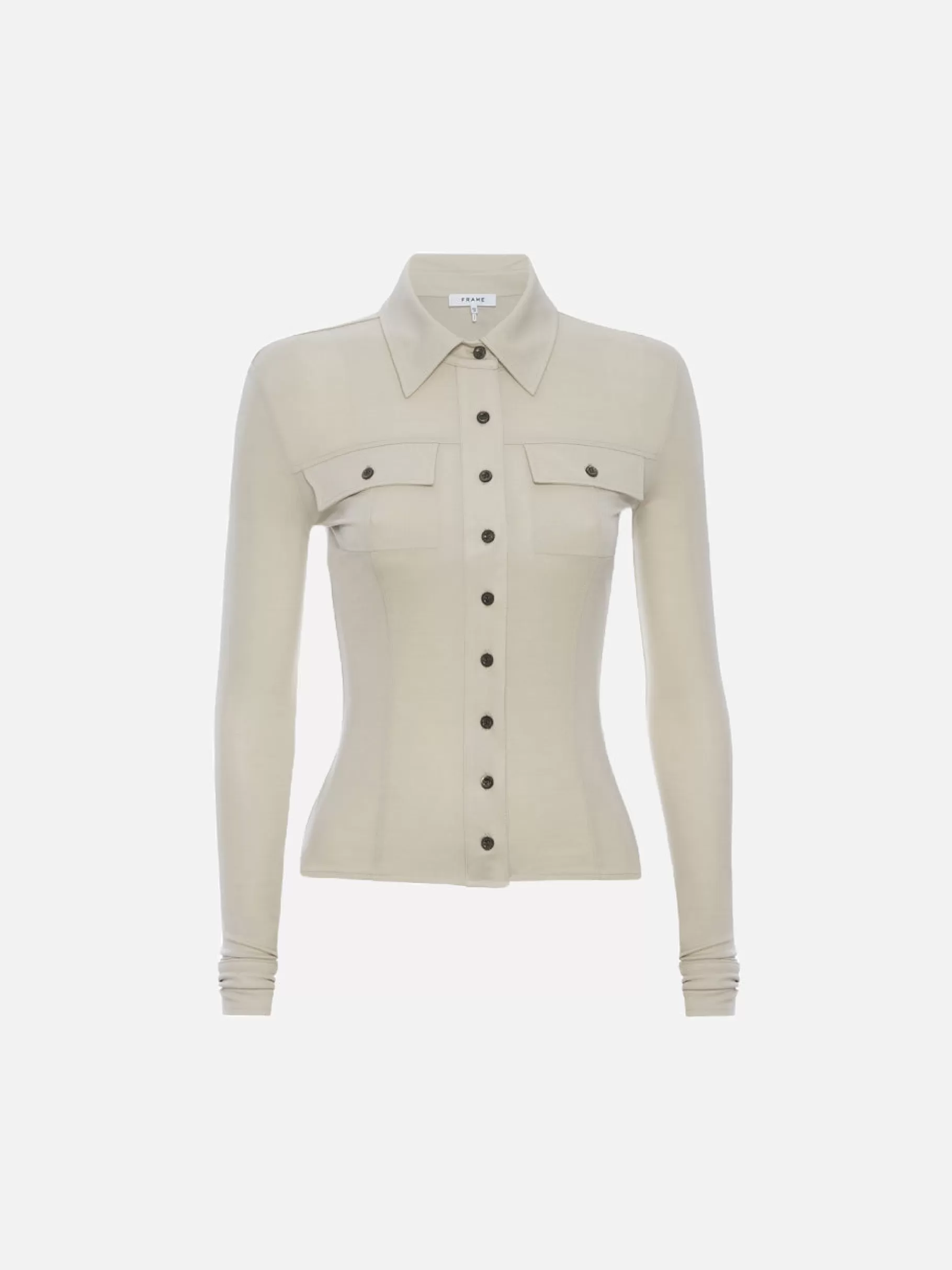 Tops & Blouses*FRAME Jersey Button Up Shirt in Parchment
