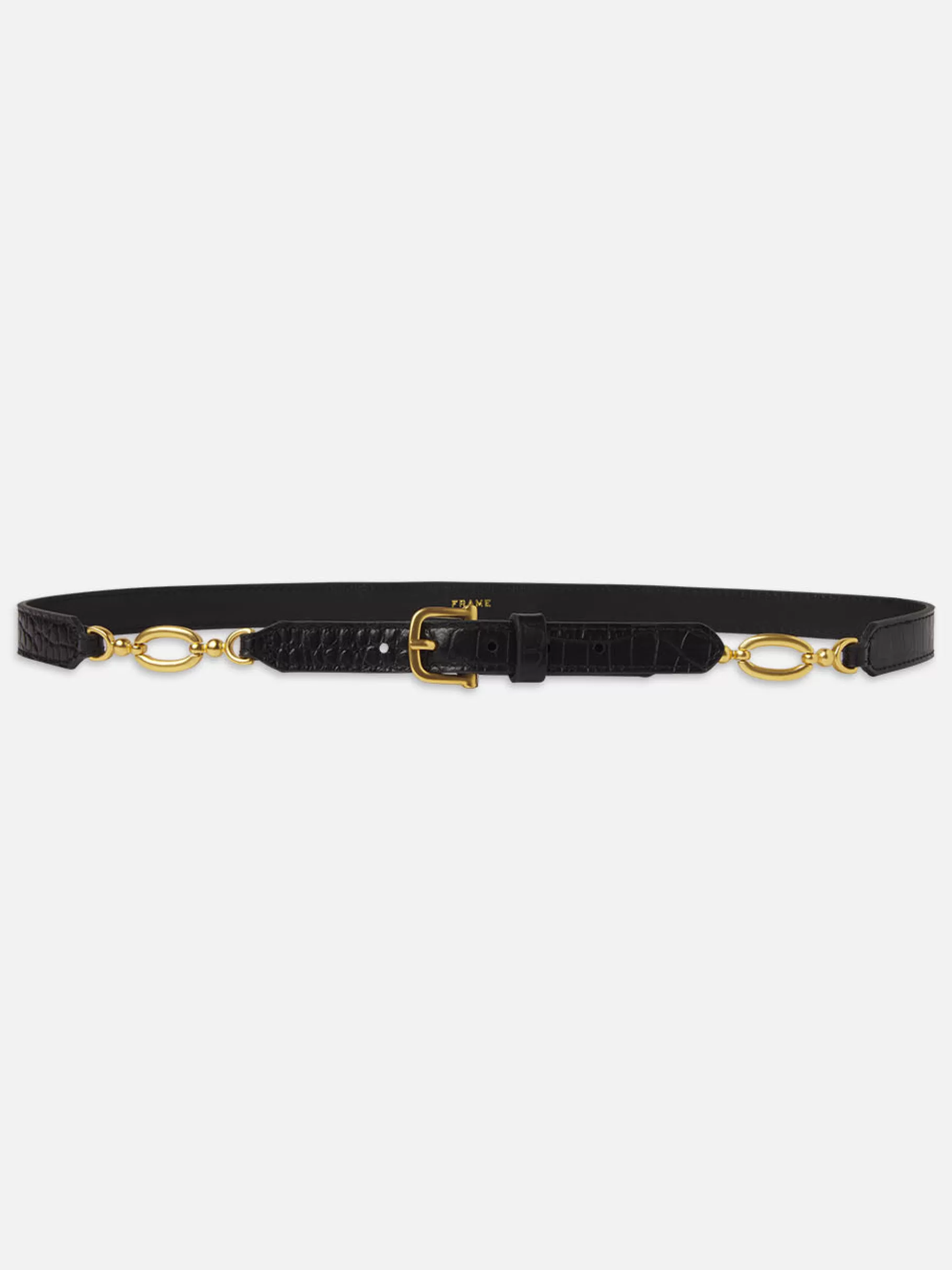 Belts | All Accessories & Shoes*FRAME Jewelry Detail Belt in Black Croc Blackcroc