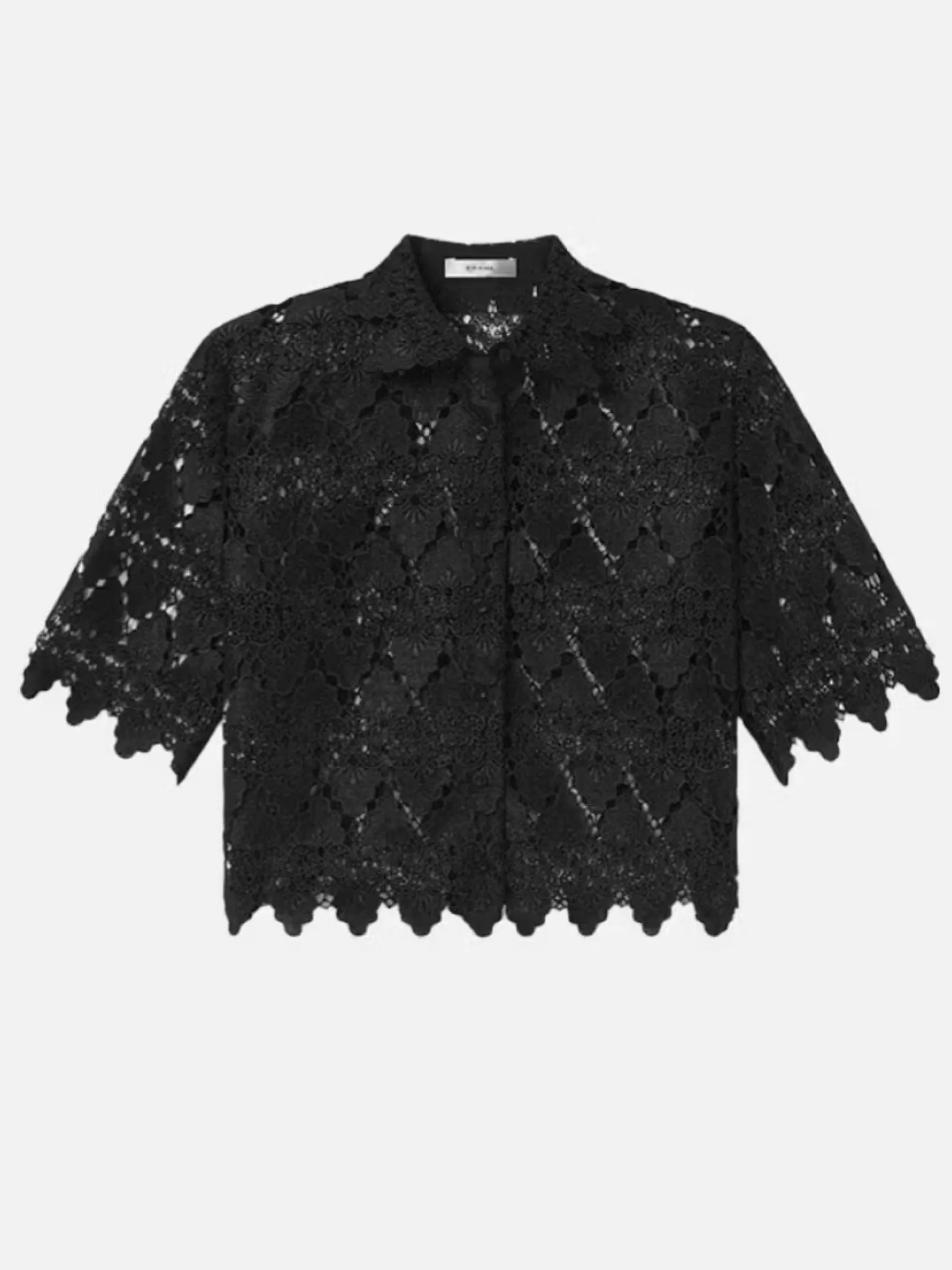 Tops & Blouses*FRAME Lace Button Up Shirt in Black