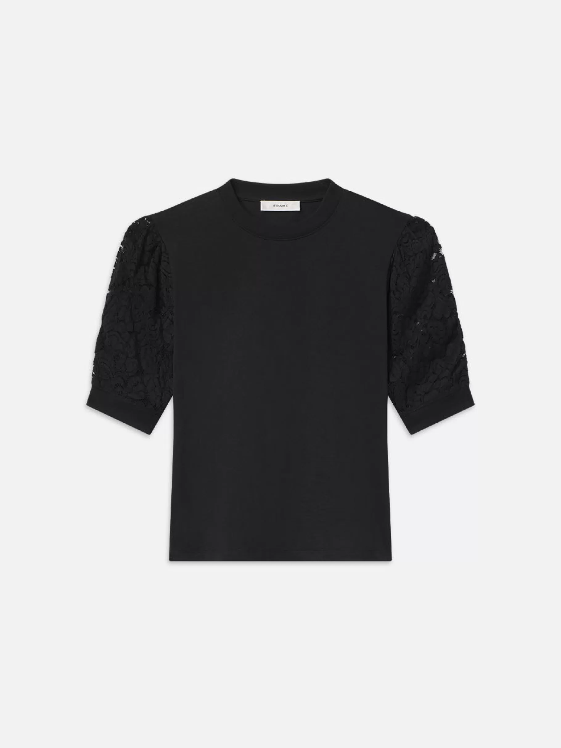Tanks & Tees*FRAME Lace Sleeve Frankie Tee in Black
