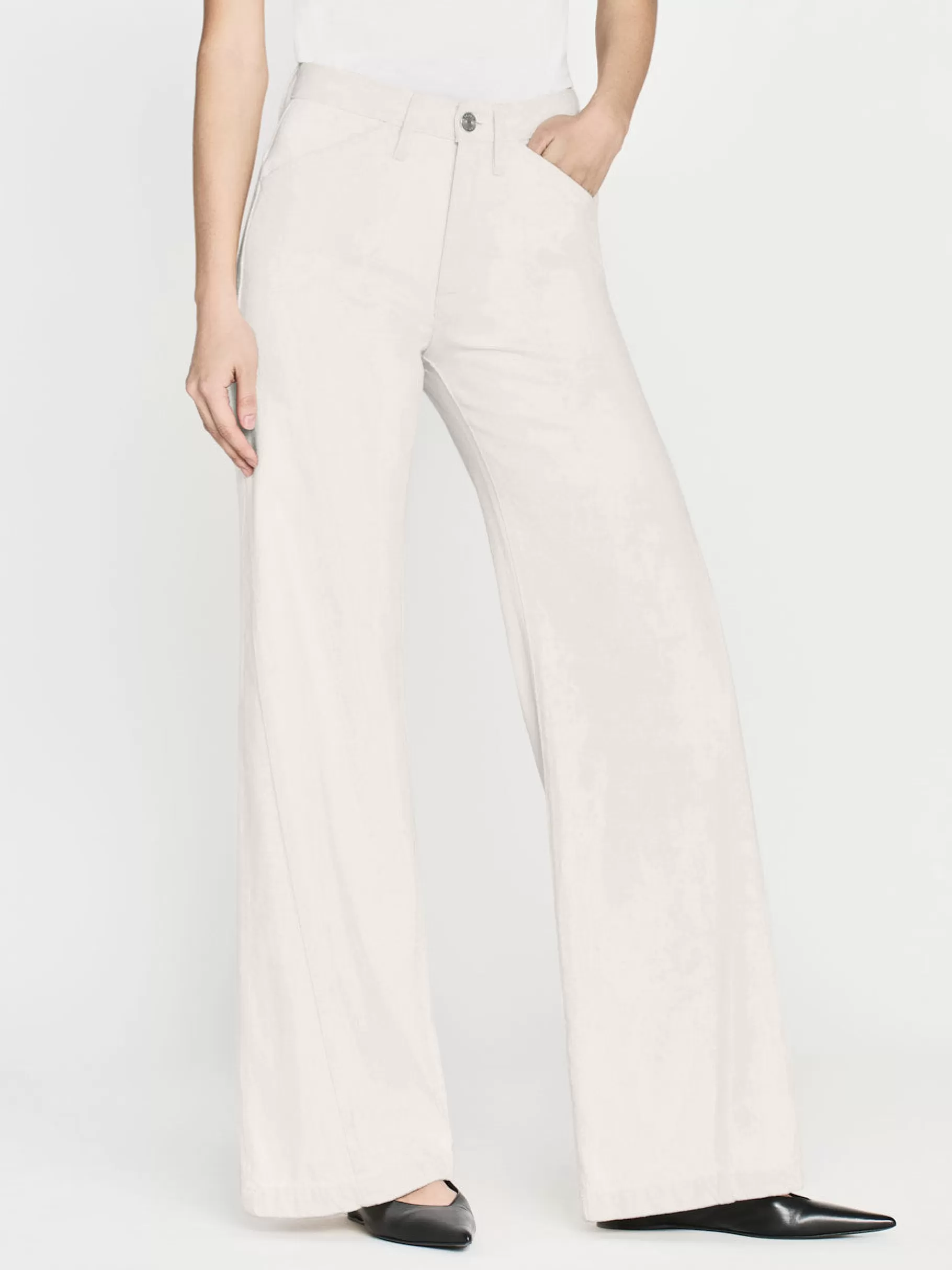 Wide Leg*FRAME Le Baggy Palazzo in Au Natural Clean Aunaturalclean