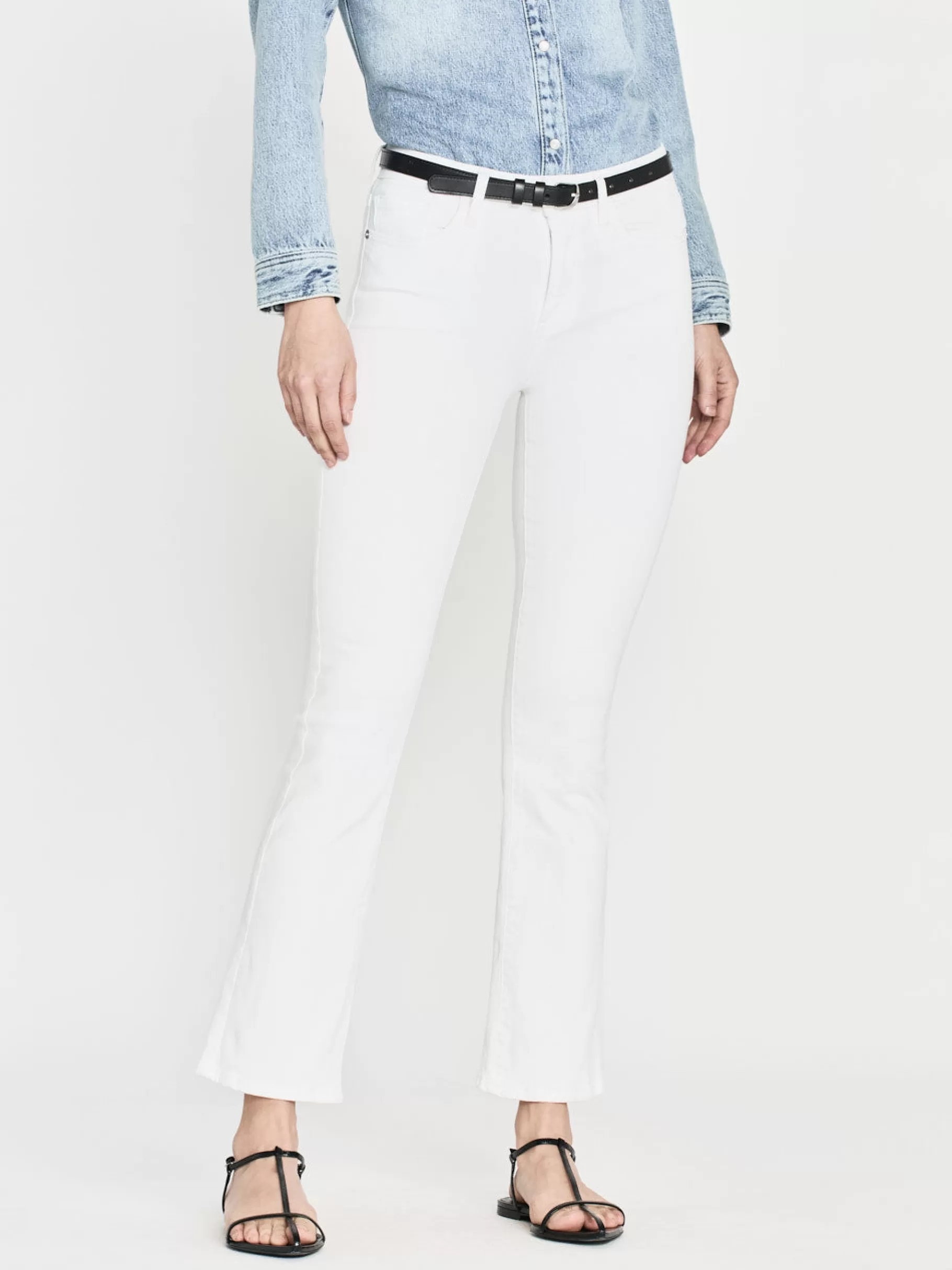 Bootcut*FRAME Le Crop Mini Boot in Blanc